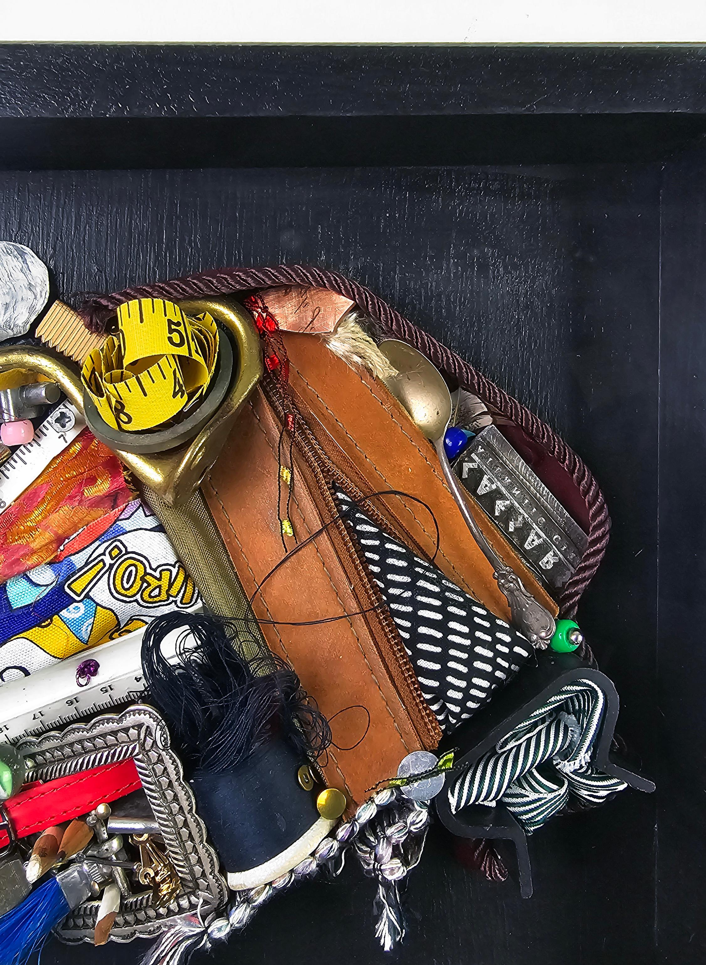 Linda Stein, Spoon to Shell 915 - Mixed Media Shell Wood Contemporary Assemblage Sculpture

Spoon to Shell 915 is from Linda Stein's Holocaust Heroes: Fierce Females series, which highlights Holocaust-era female heroes.

According to Stein:
“The
