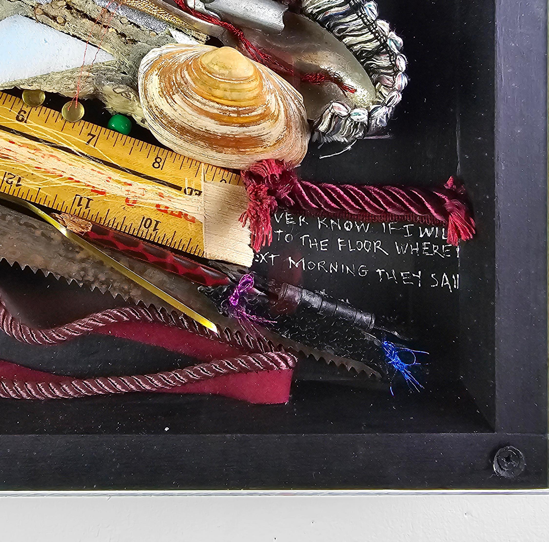 Spoon to Shell 917 - Mixed Media Shell Wood Contemporary Assemblage Sculpture For Sale 1