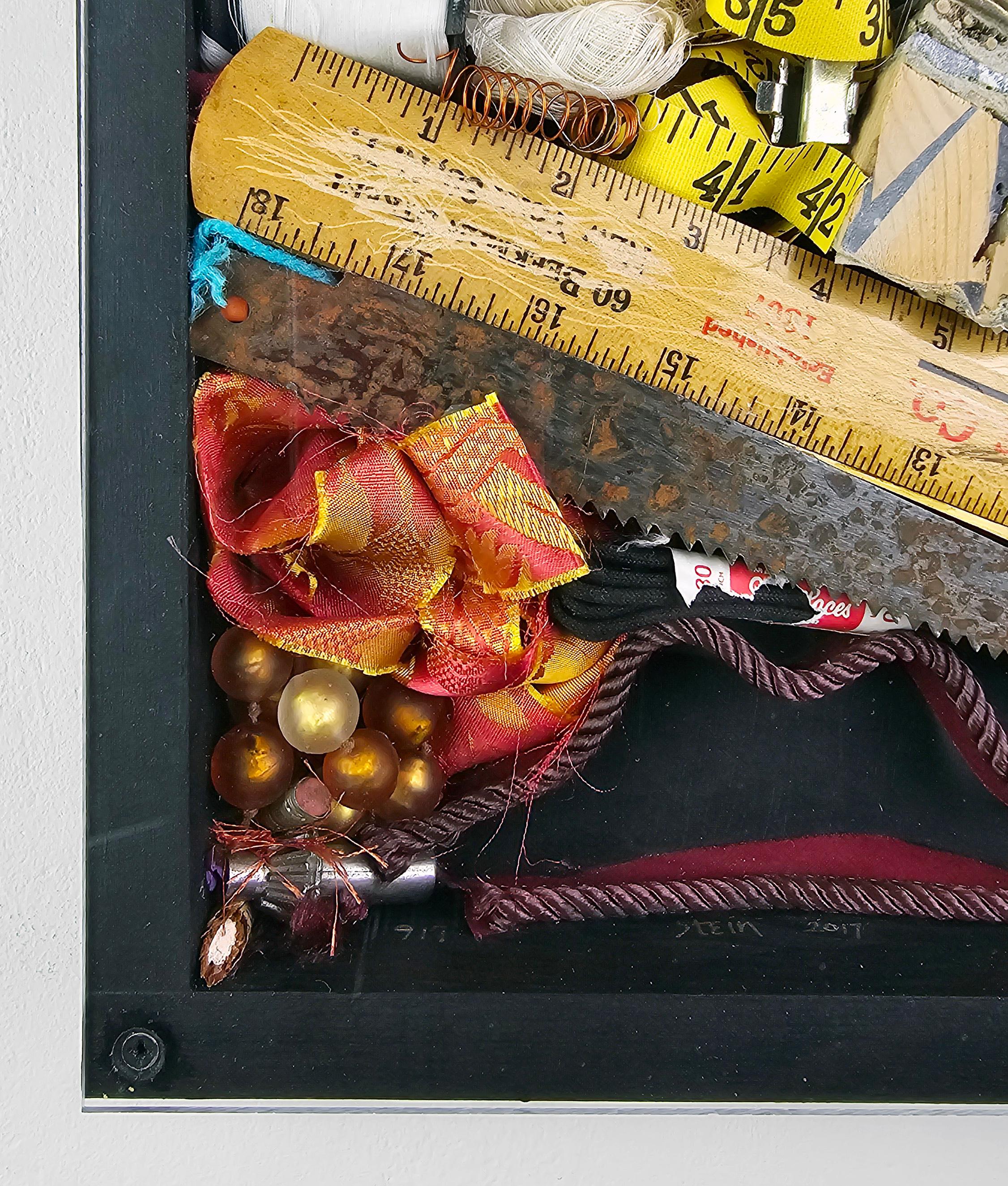 Spoon to Shell 917 - Mixed Media Shell Wood Contemporary Assemblage Sculpture For Sale 2