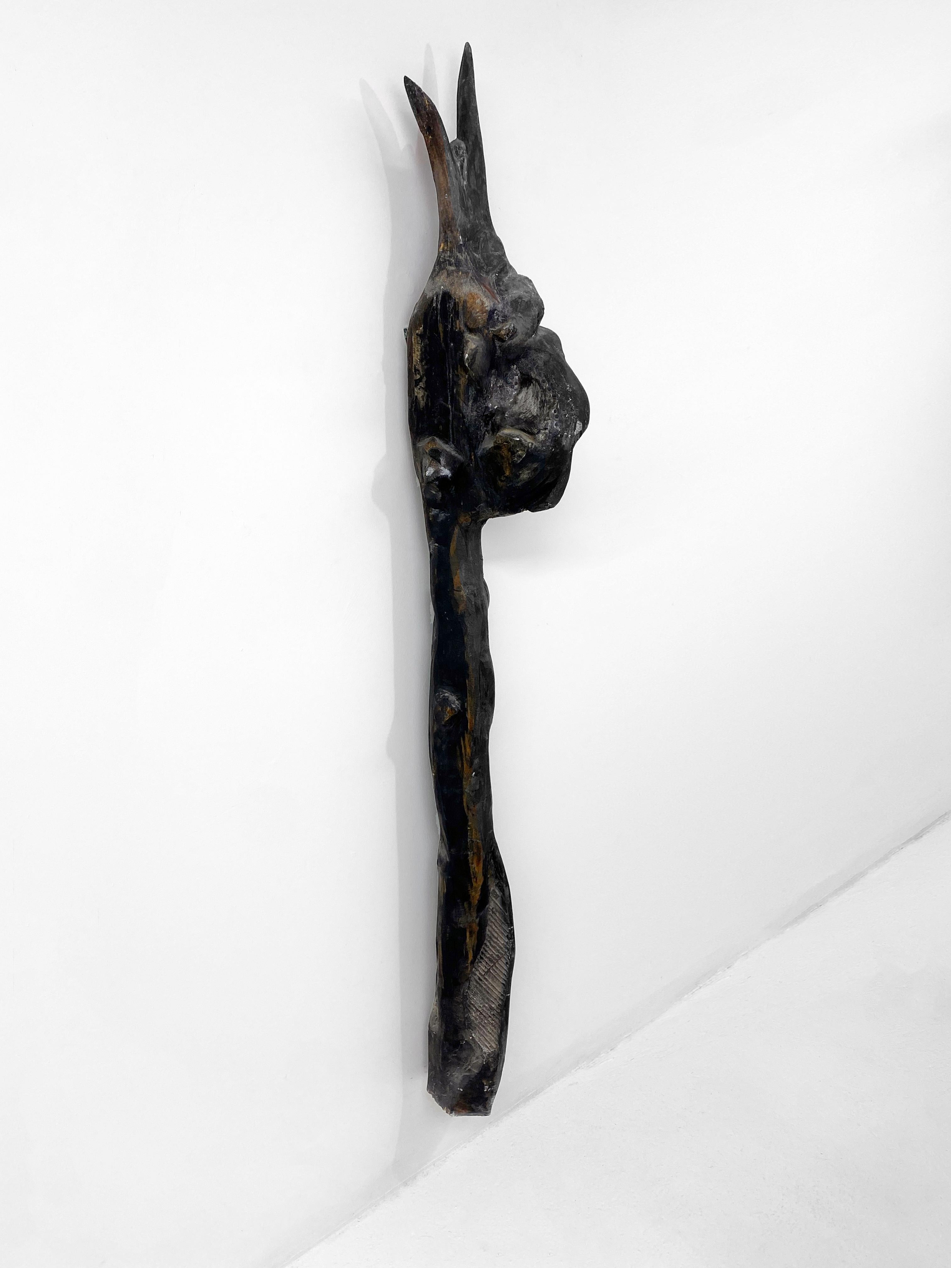 Wood, Metal, Mixed Media Contemporary Art Sculpture - Afterlife 164 - Brown Abstract Sculpture by Linda Stein