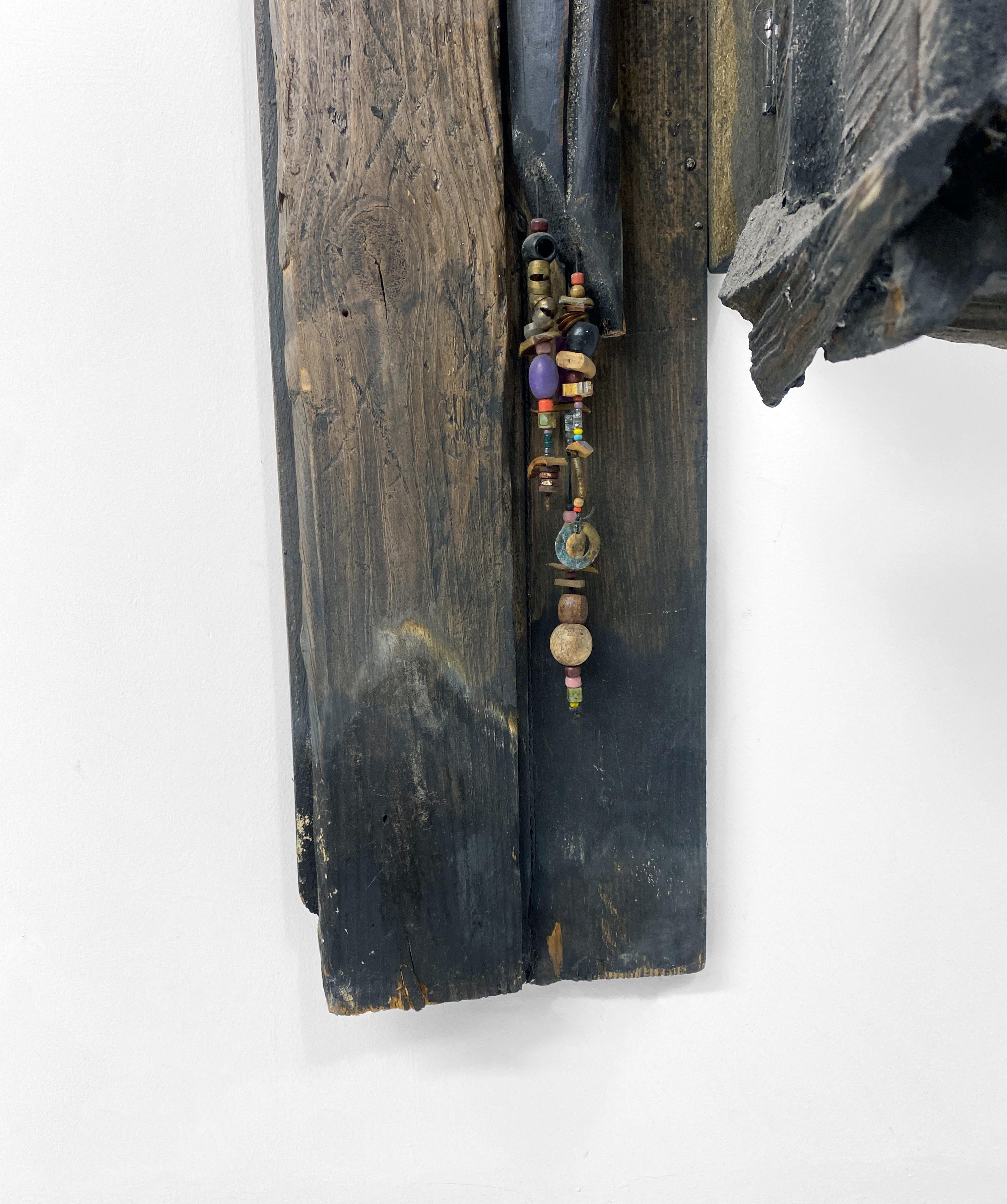 Wood, Metal, Stone, Mixed Media Contemporary Sculpture - Easel Scepter 167 For Sale 4