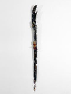 Wood, Metal, Stone, Mixed Media Contemporary Sculpture - Easel Scepter 167