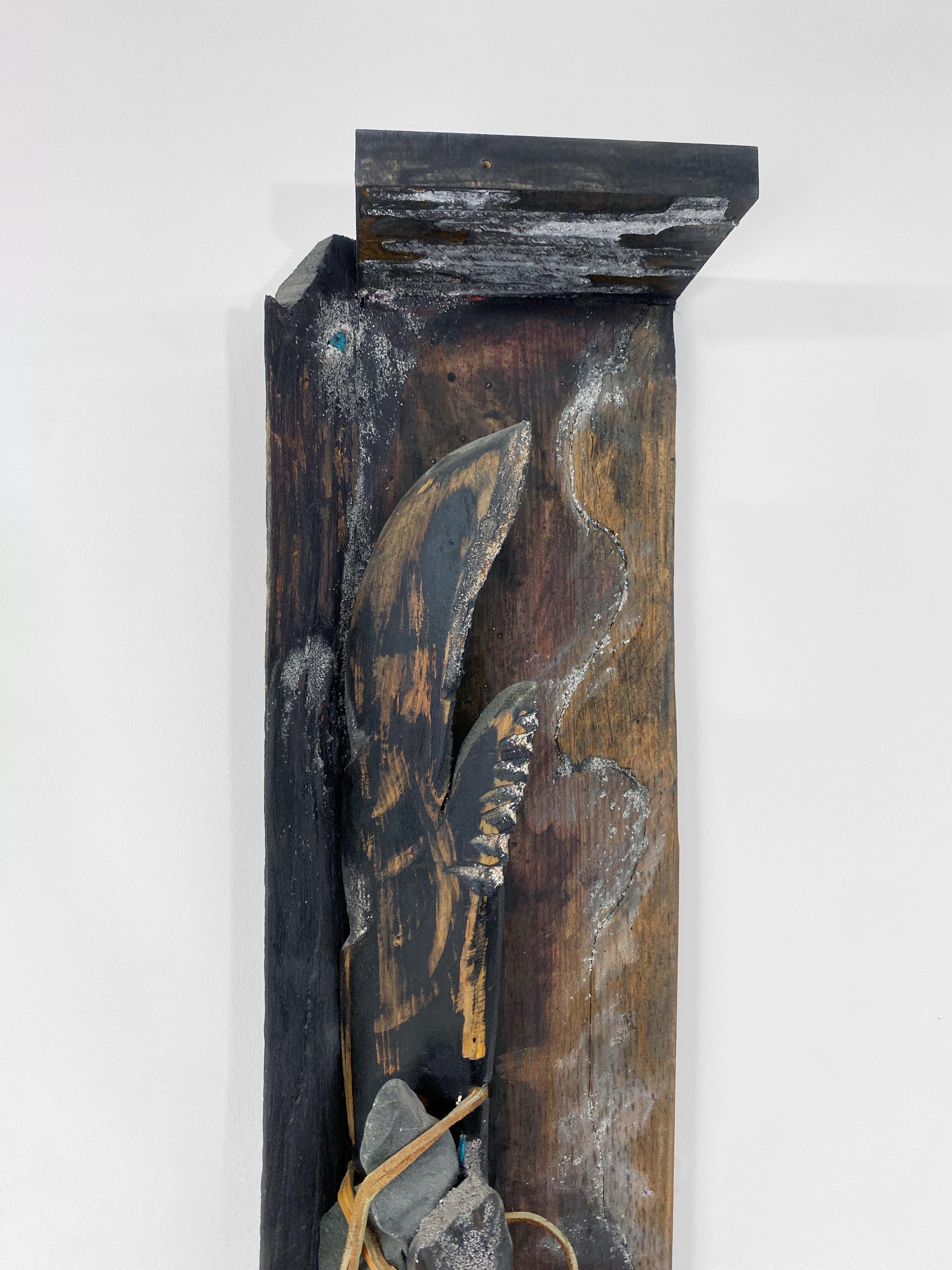 Linda Stein, Easel Scepter 167 - Wood, Metal, Stone, Mixed Media Contemporary Sculpture 

In the 1980s, Linda Stein began a series called Ceremonial Scepters, where she imagined an excavation by anthropologists who discovered that a long-lost