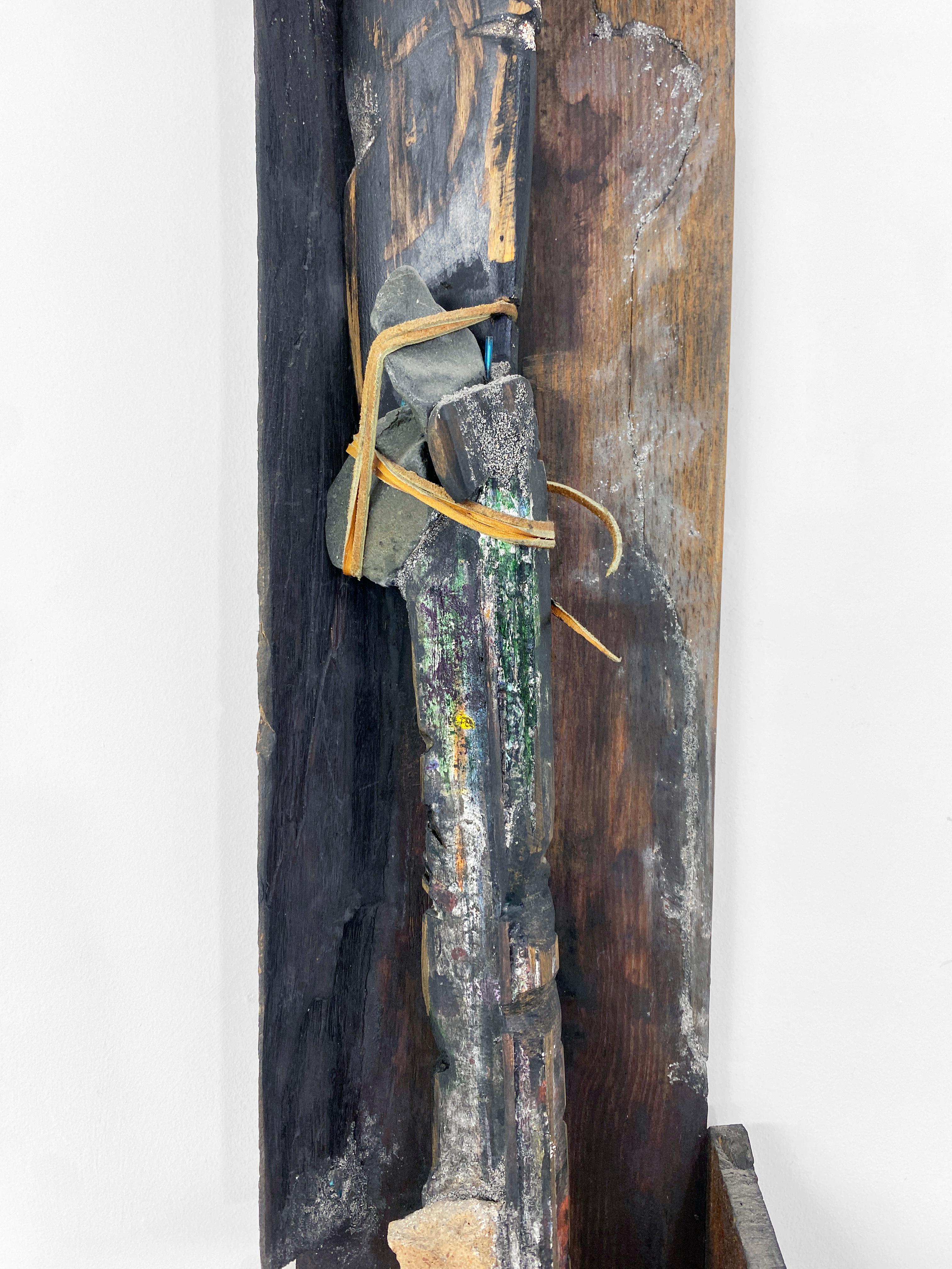 Wood, Metal, Stone, Mixed Media Contemporary Sculpture - Easel Scepter 167 For Sale 1