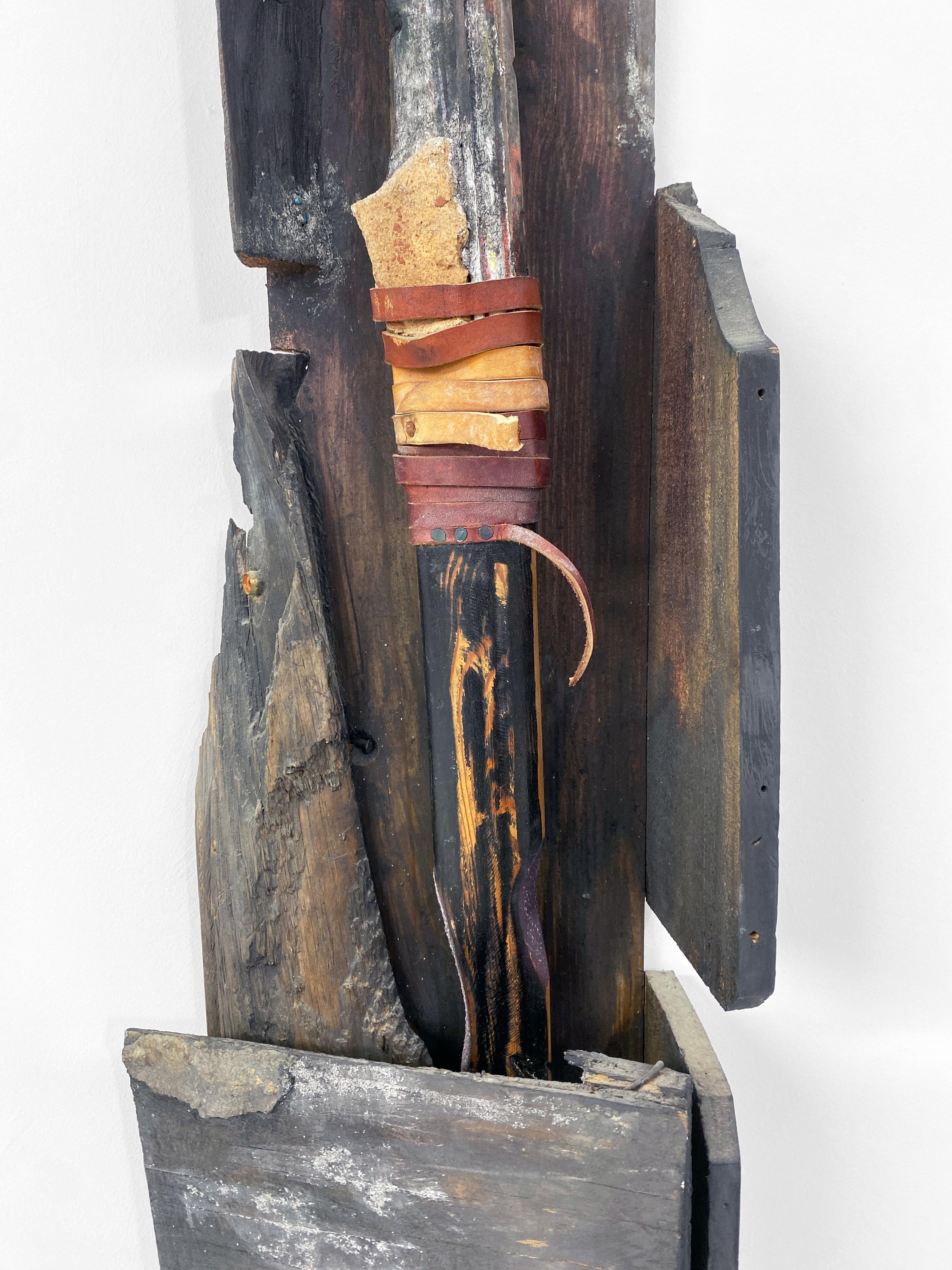 Wood, Metal, Stone, Mixed Media Contemporary Sculpture - Easel Scepter 167 For Sale 2