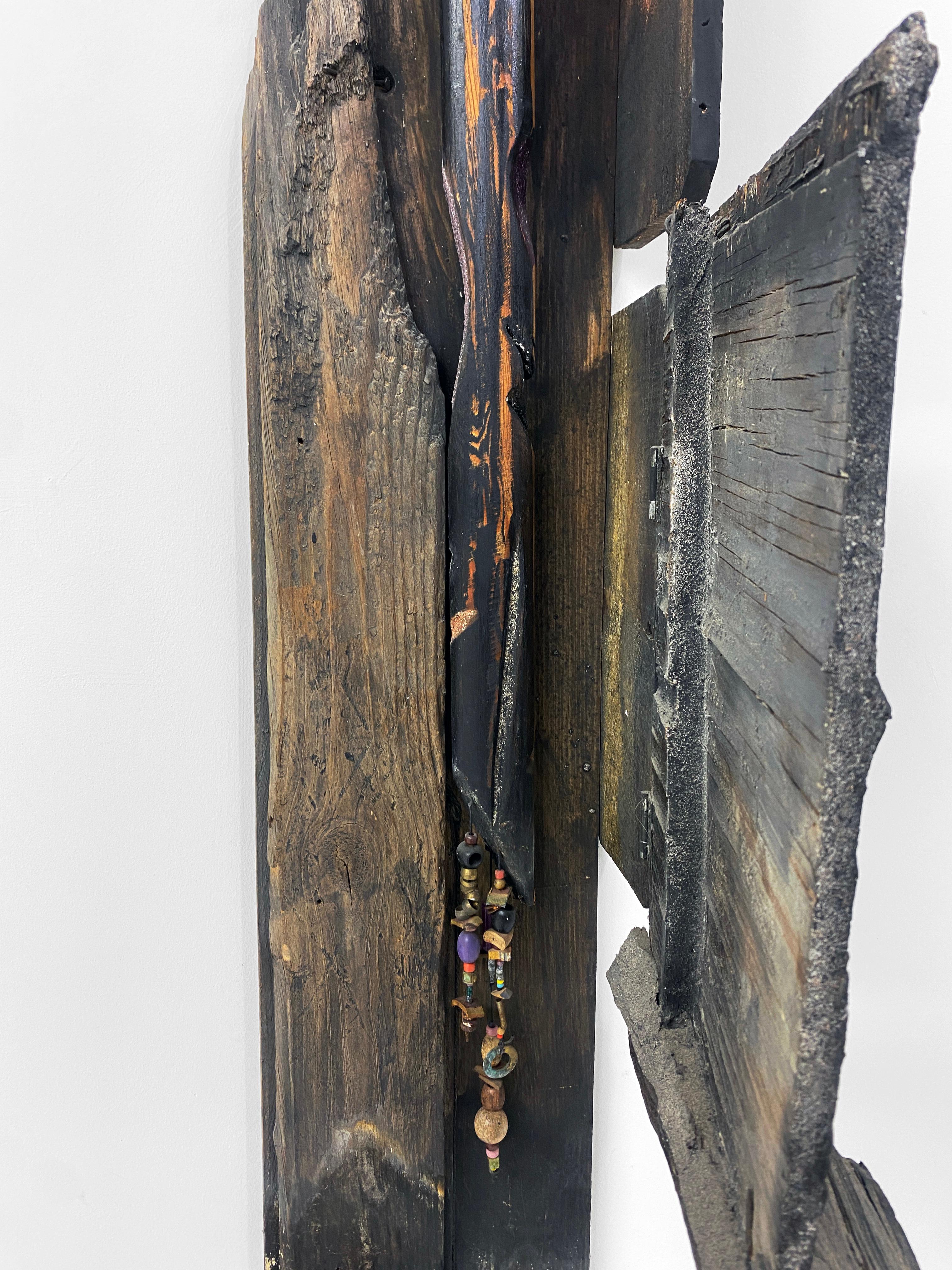 Wood, Metal, Stone, Mixed Media Contemporary Sculpture - Easel Scepter 167 For Sale 3