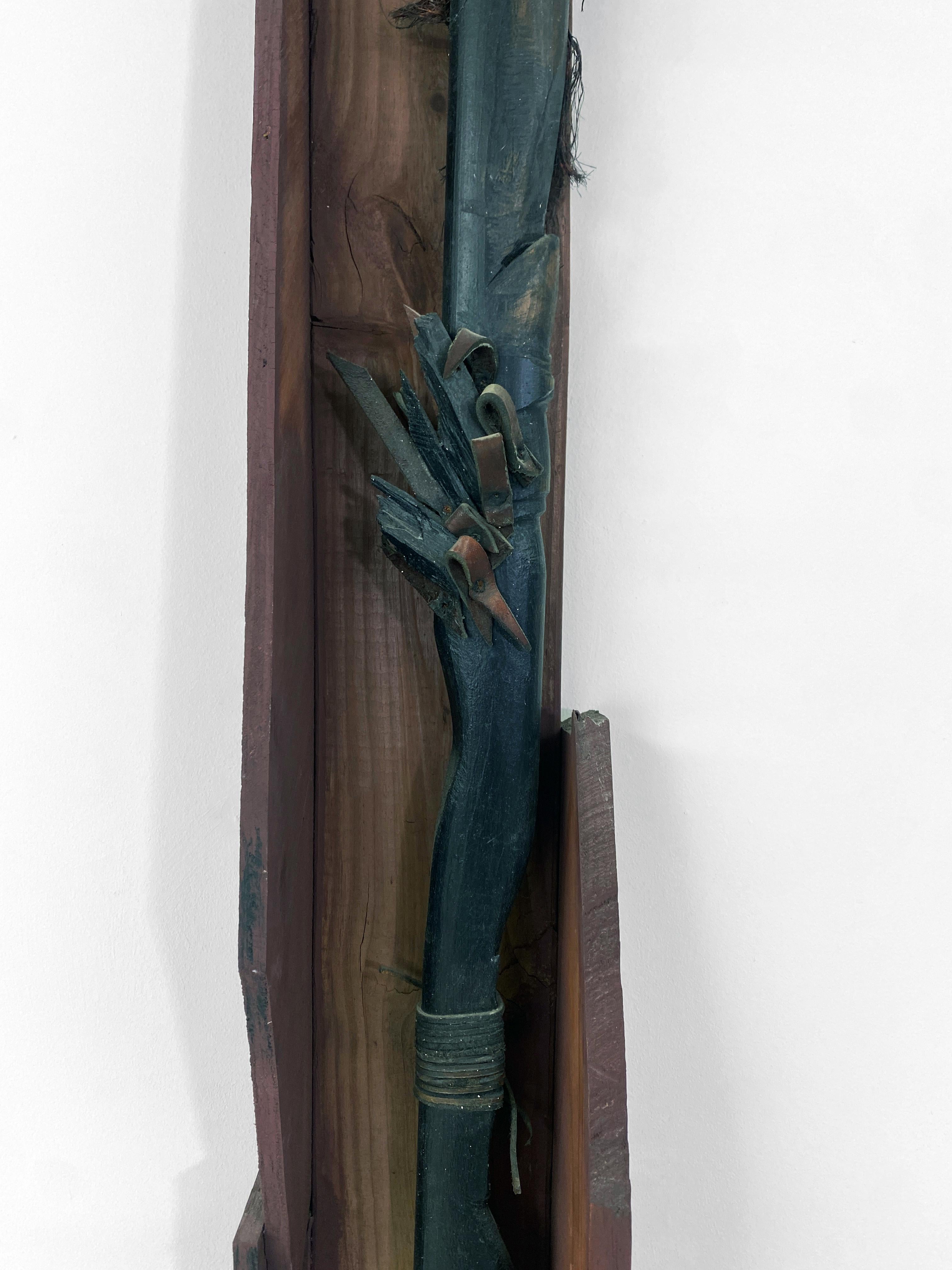 Wood, Metal, Stone, Mixed Media Contemporary Sculpture - Heartstone Scepter 163 For Sale 2