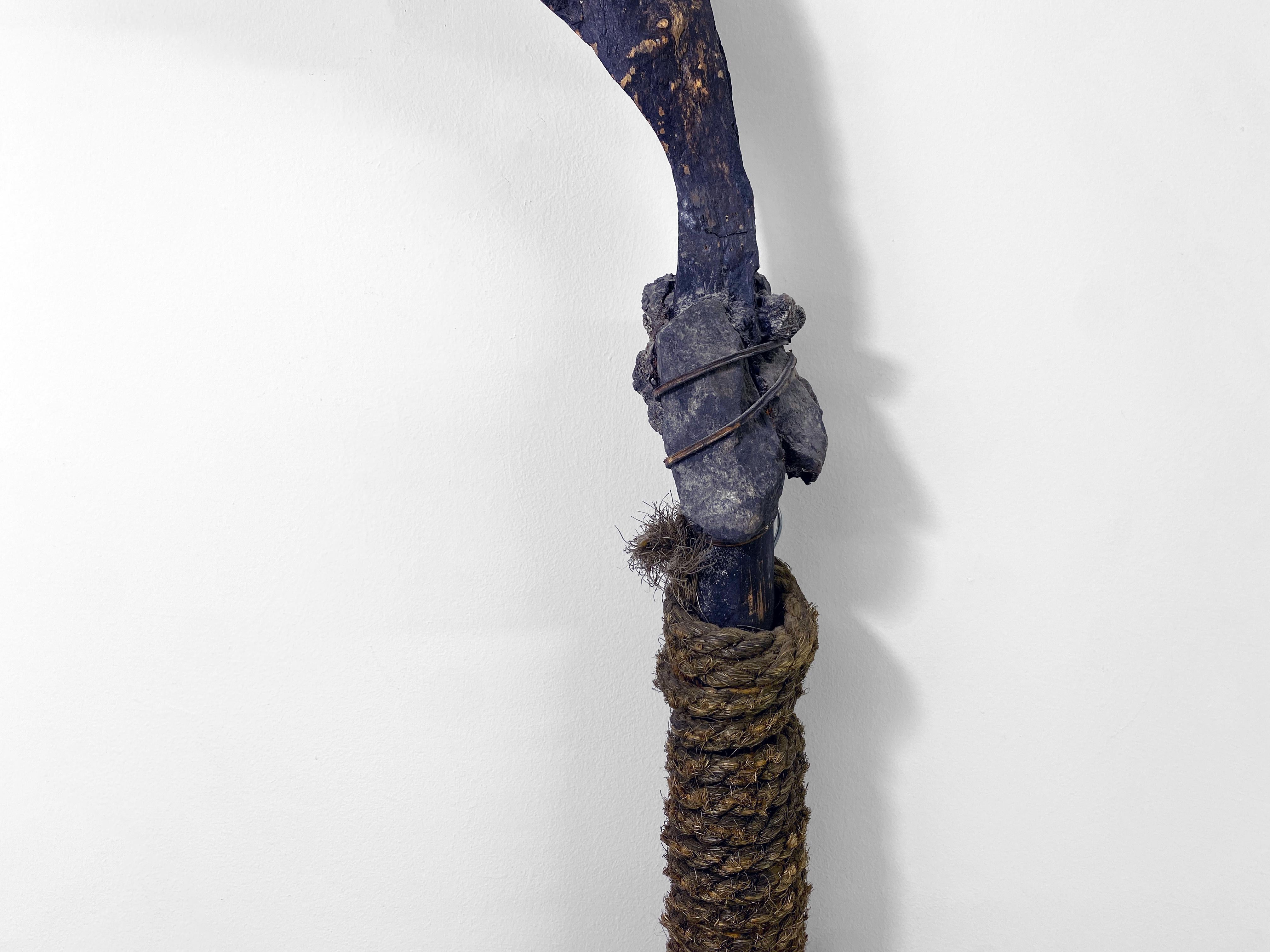 Wood, Metal, Stone, Mixed Media Contemporary Sculpture - Rocking Staff 171 For Sale 1