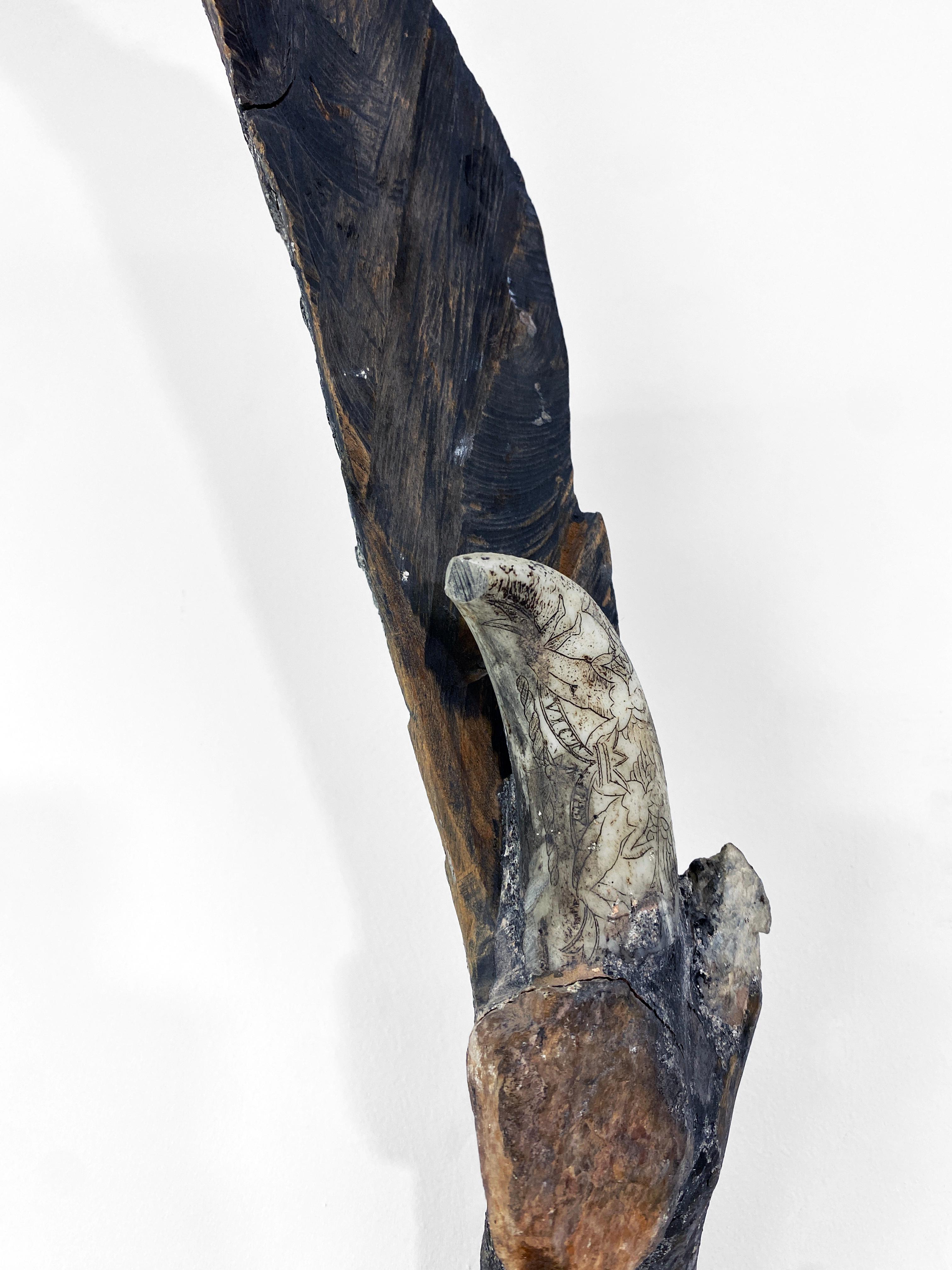 Linda Stein, Throwing Stick 179 - Wood, Metal, Mixed Media Contemporary Sculpture 

In the 1980s, Linda Stein began a series called Ceremonial Scepters, where she imagined an excavation by anthropologists who discovered that a long-lost civilization