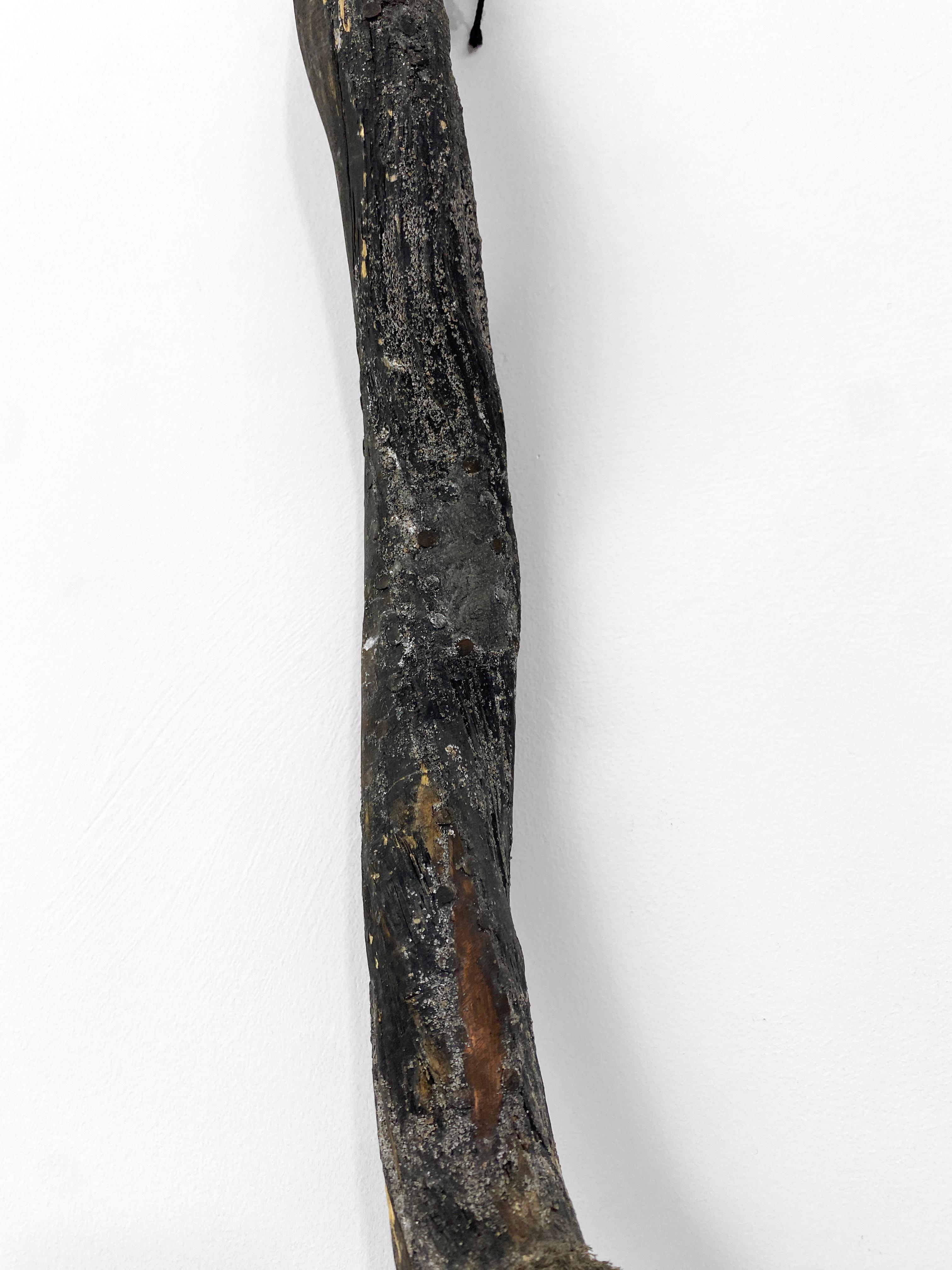 Wood, Metal, Stone, Mixed Media Contemporary Sculpture - Throwing Stick 179 For Sale 2