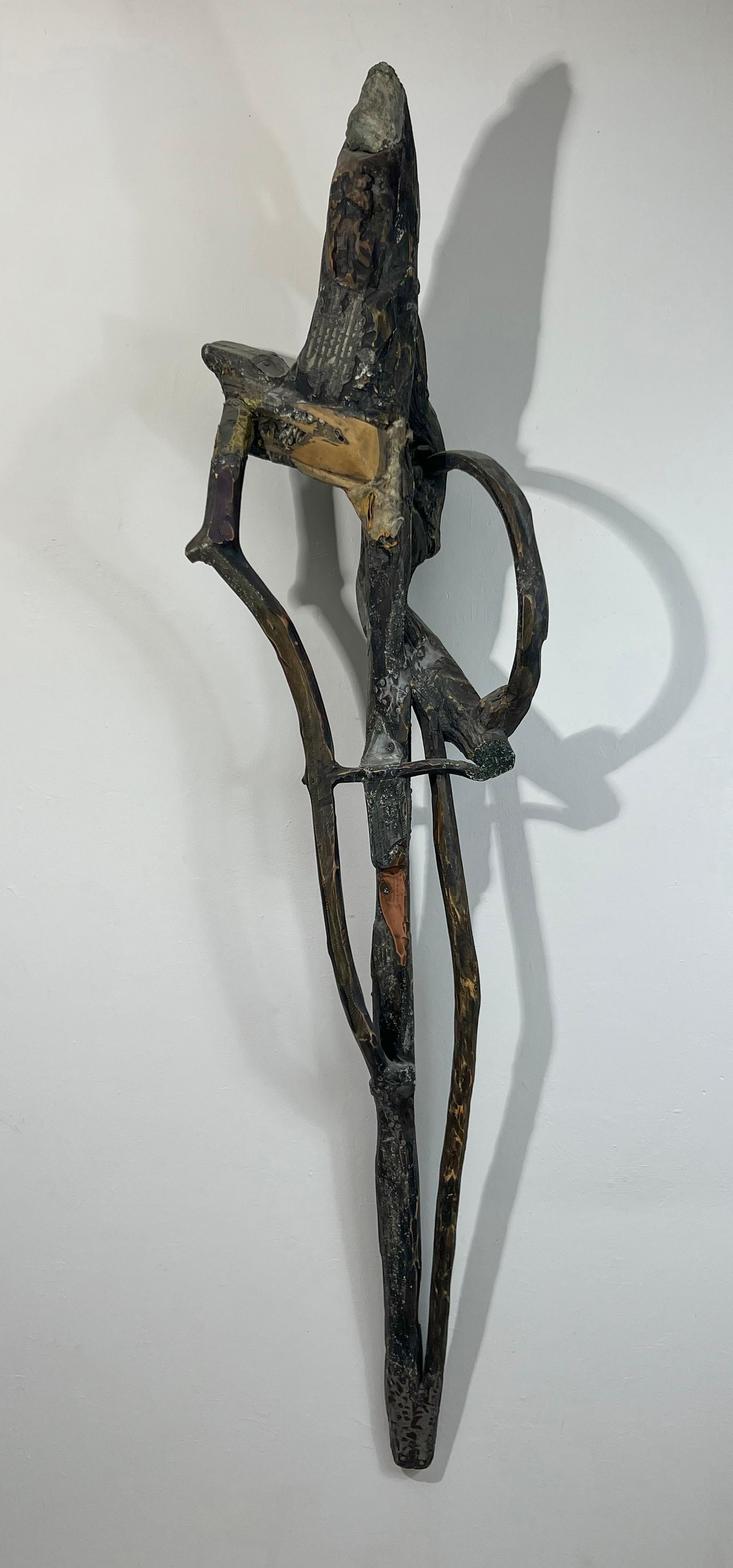 Linda Stein Abstract Sculpture - Wood, Metal, Stone, Mixed Media Contemporary Sculpture - Triumph 174