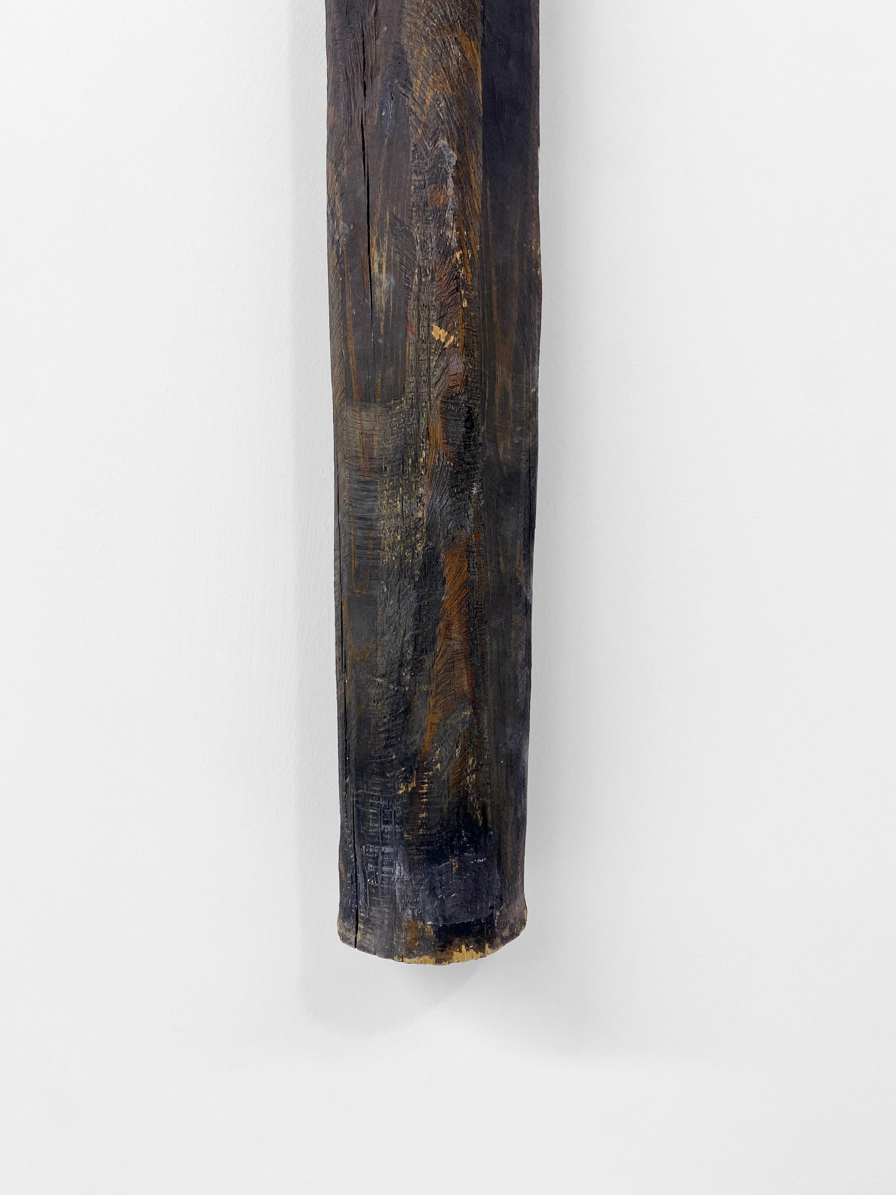 Scultura contemporanea in legno, pietra, pelle, tecnica mista - Scettro del divinatore 153 in vendita 2