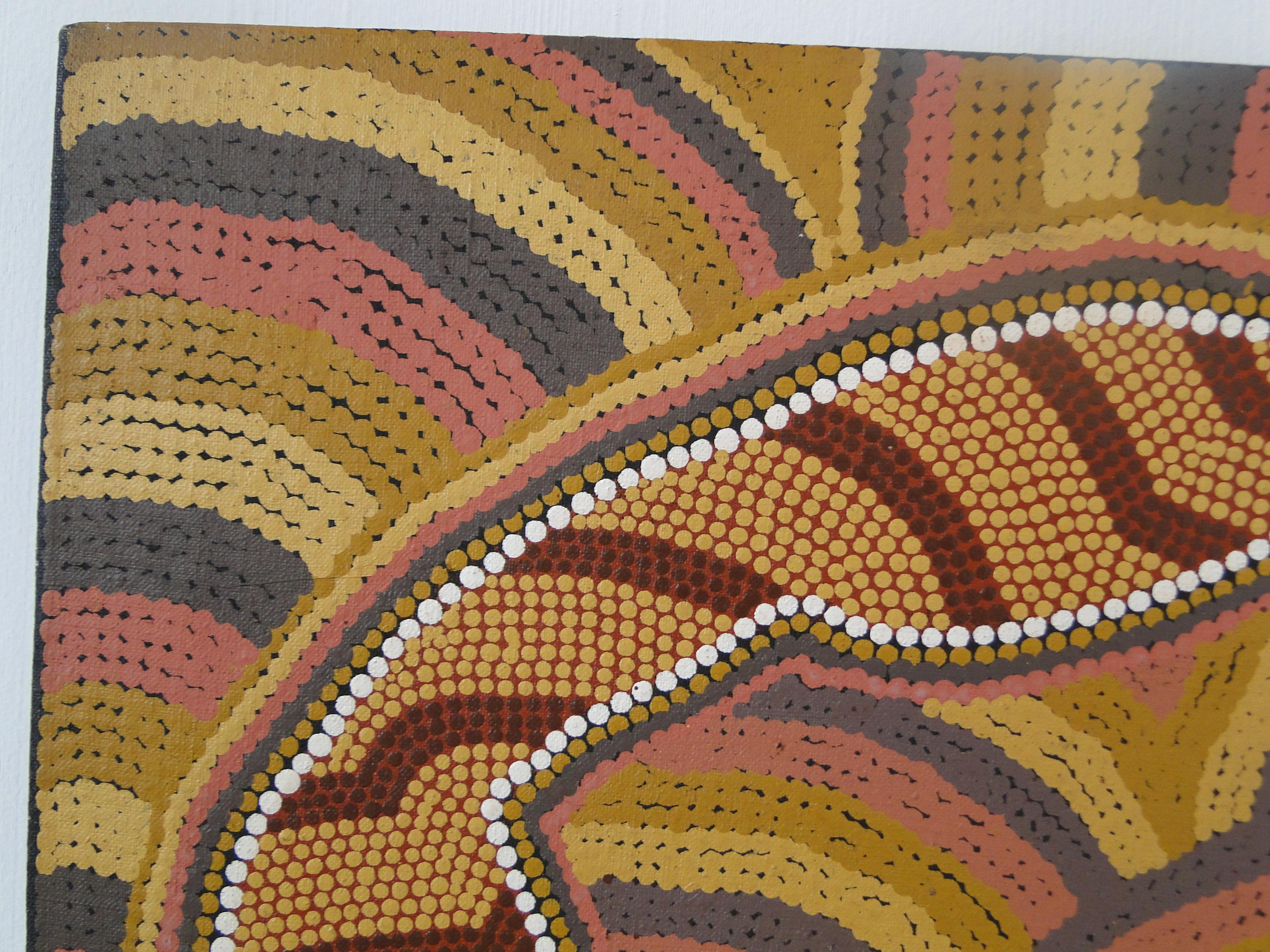 Linda Syddick Napaltjarri Gemälde Australische zeitgenössische indigene Kunst Gemälde (20. Jahrhundert) im Angebot