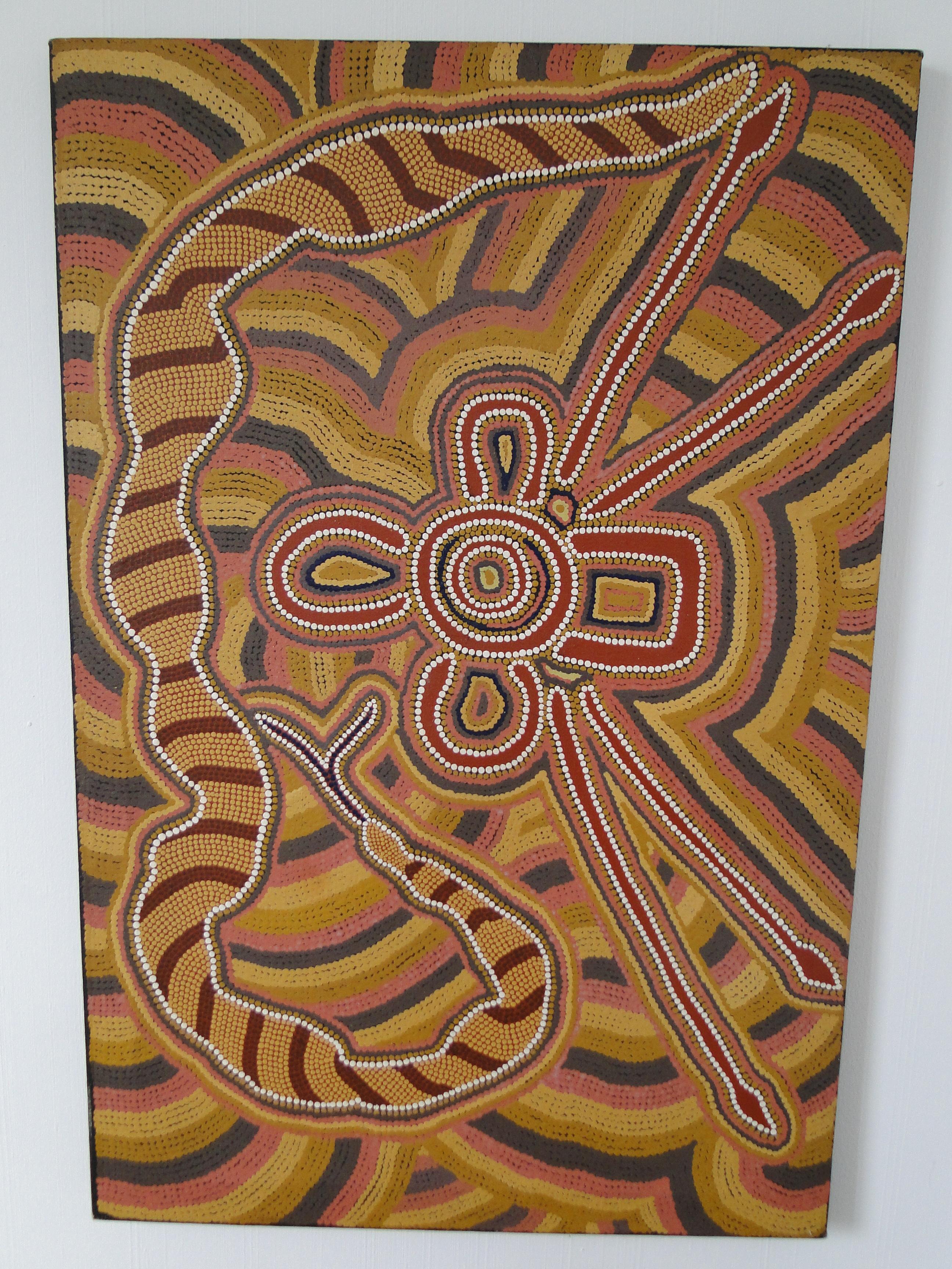 Wood Linda Syddick Napaltjarri Painting Australian Contemporary Indigenous Art Paint For Sale