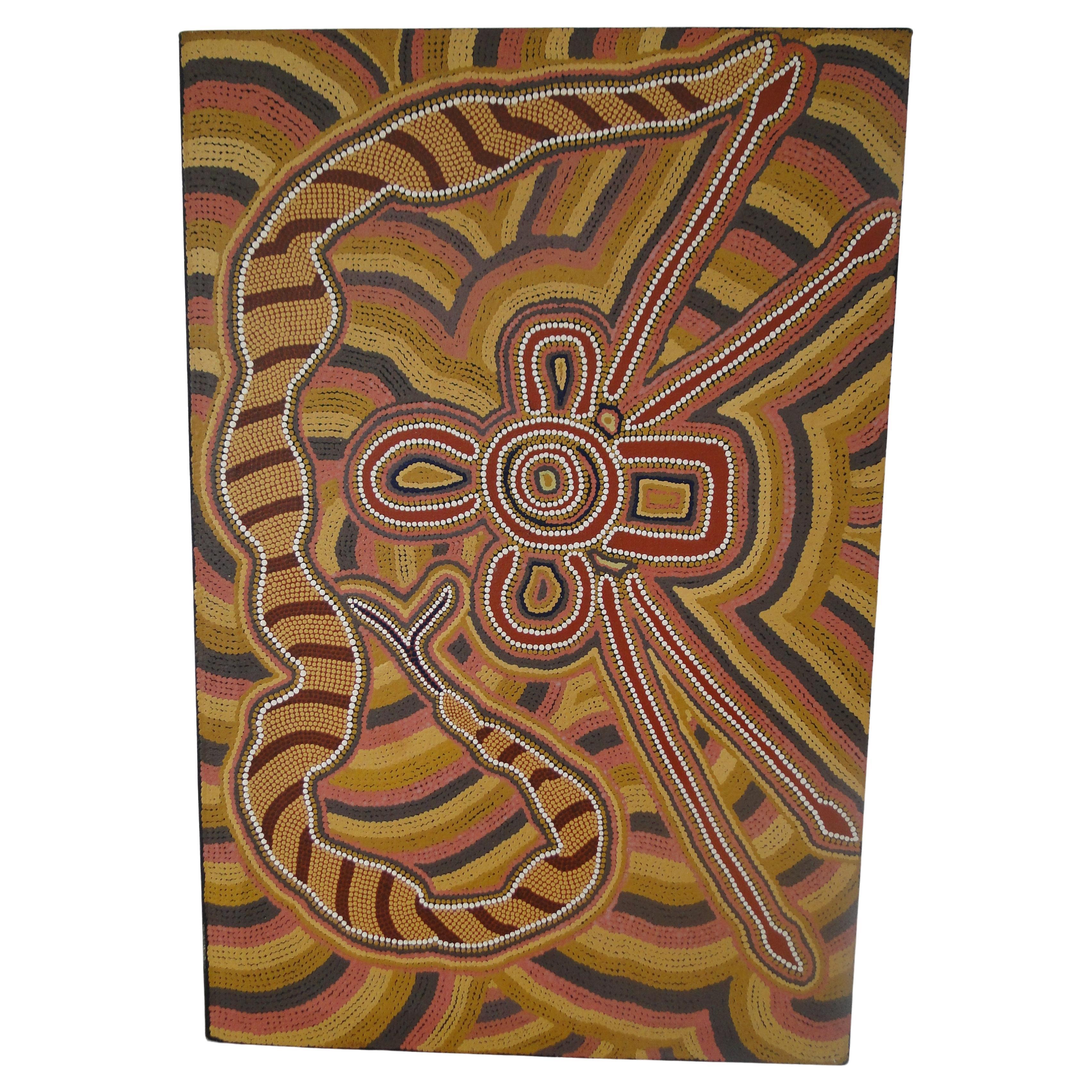 Linda Syddick Napaltjarri Gemälde Australische zeitgenössische indigene Kunst Gemälde im Angebot