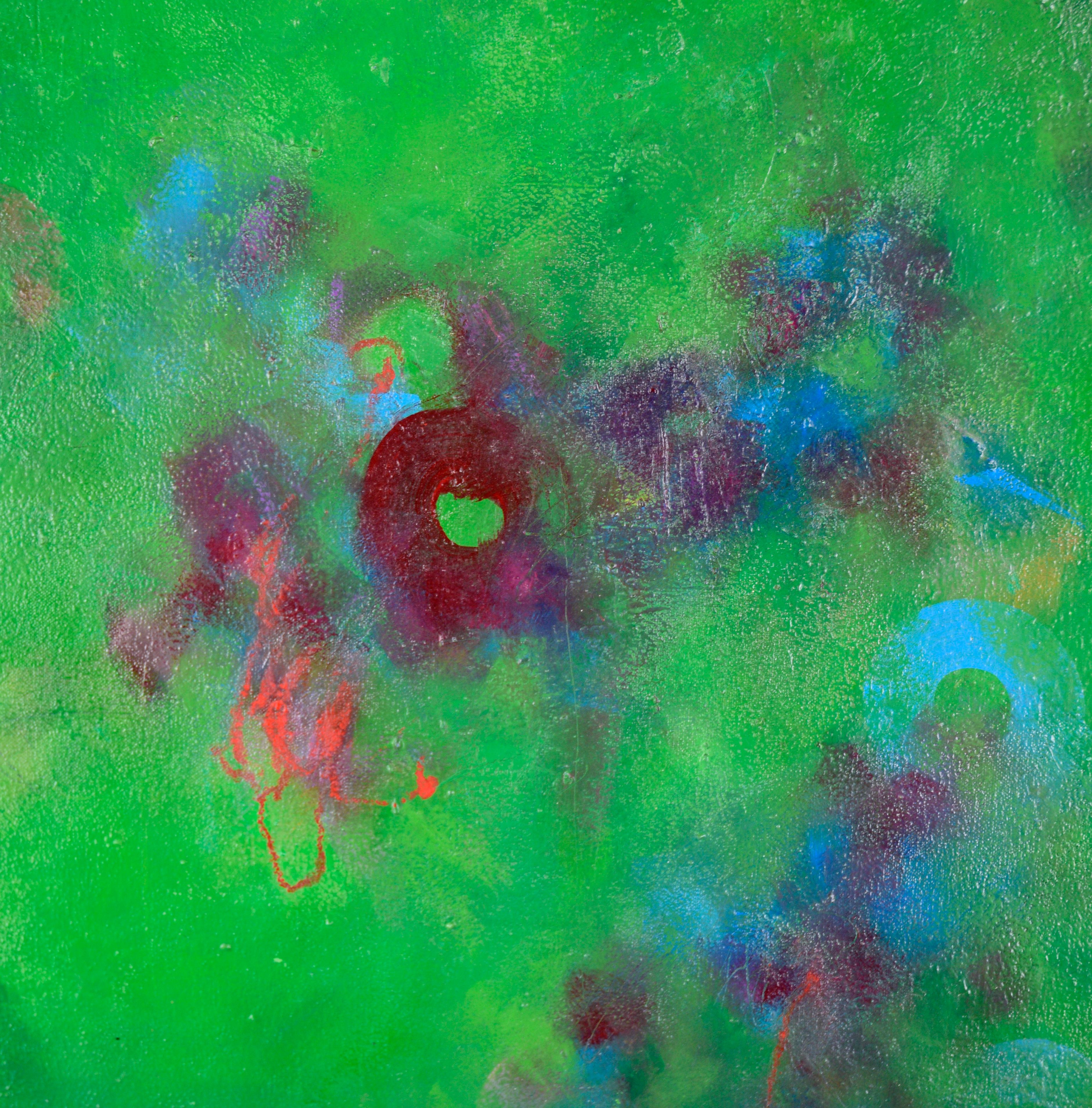 Große abstrakt-expressionistische Komposition „Green Punctuation“ im Angebot 4