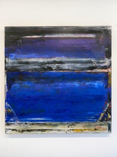 Abstract Oil and Wax Painting by Linda Touby  'Pigeons 15'