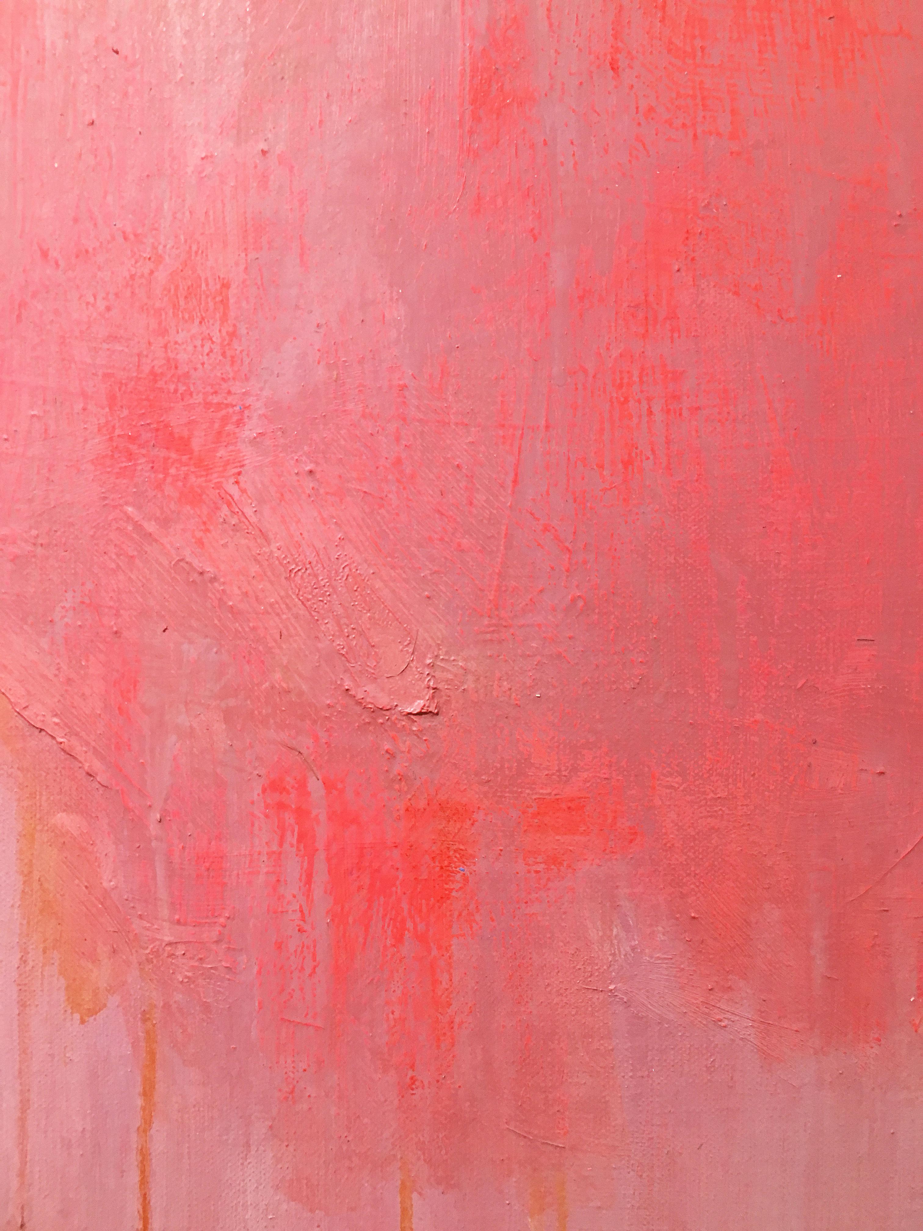  Je T'aime 16 - Pink Abstract Painting by Linda Touby