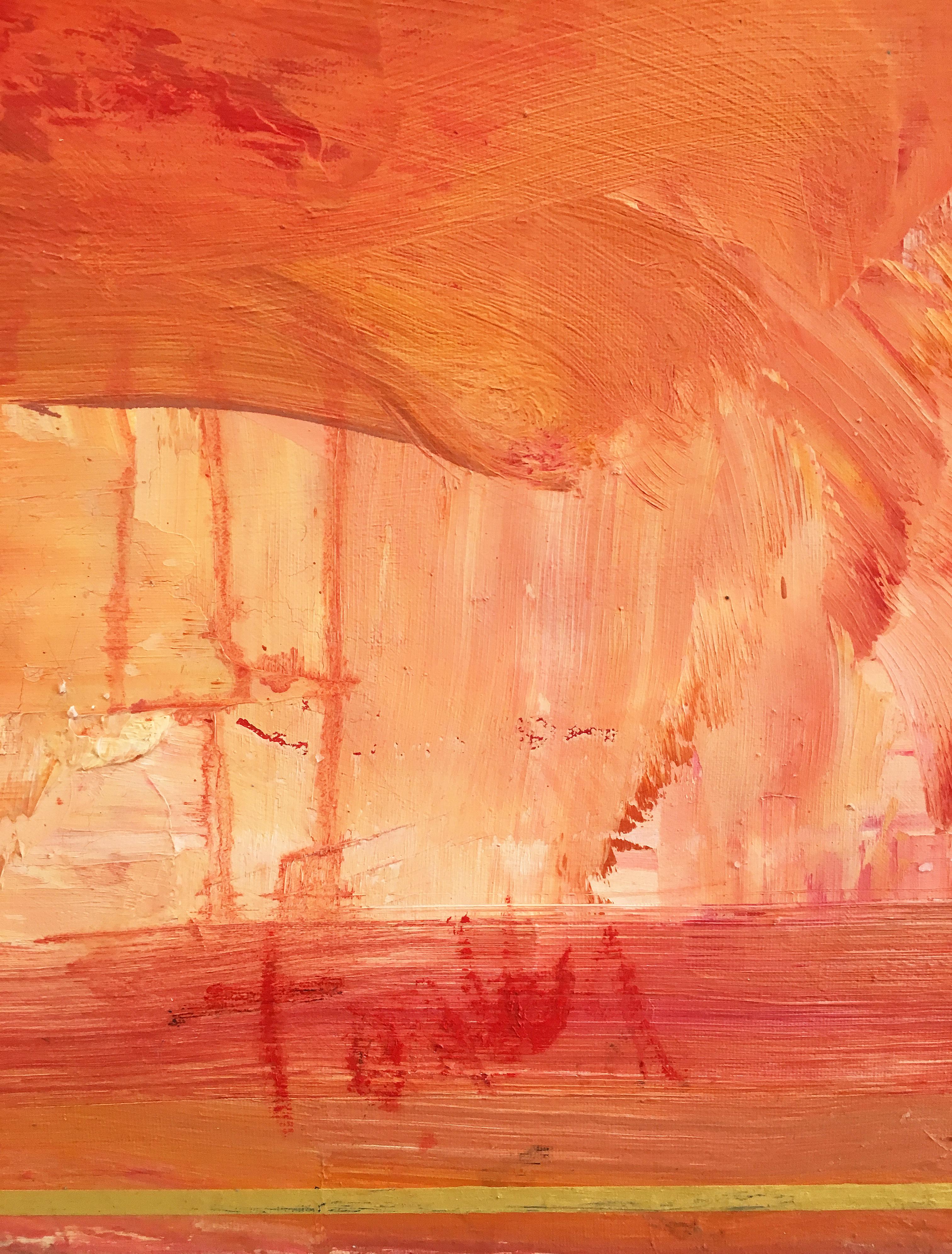Je T'aime 9 - Red Abstract Painting by Linda Touby