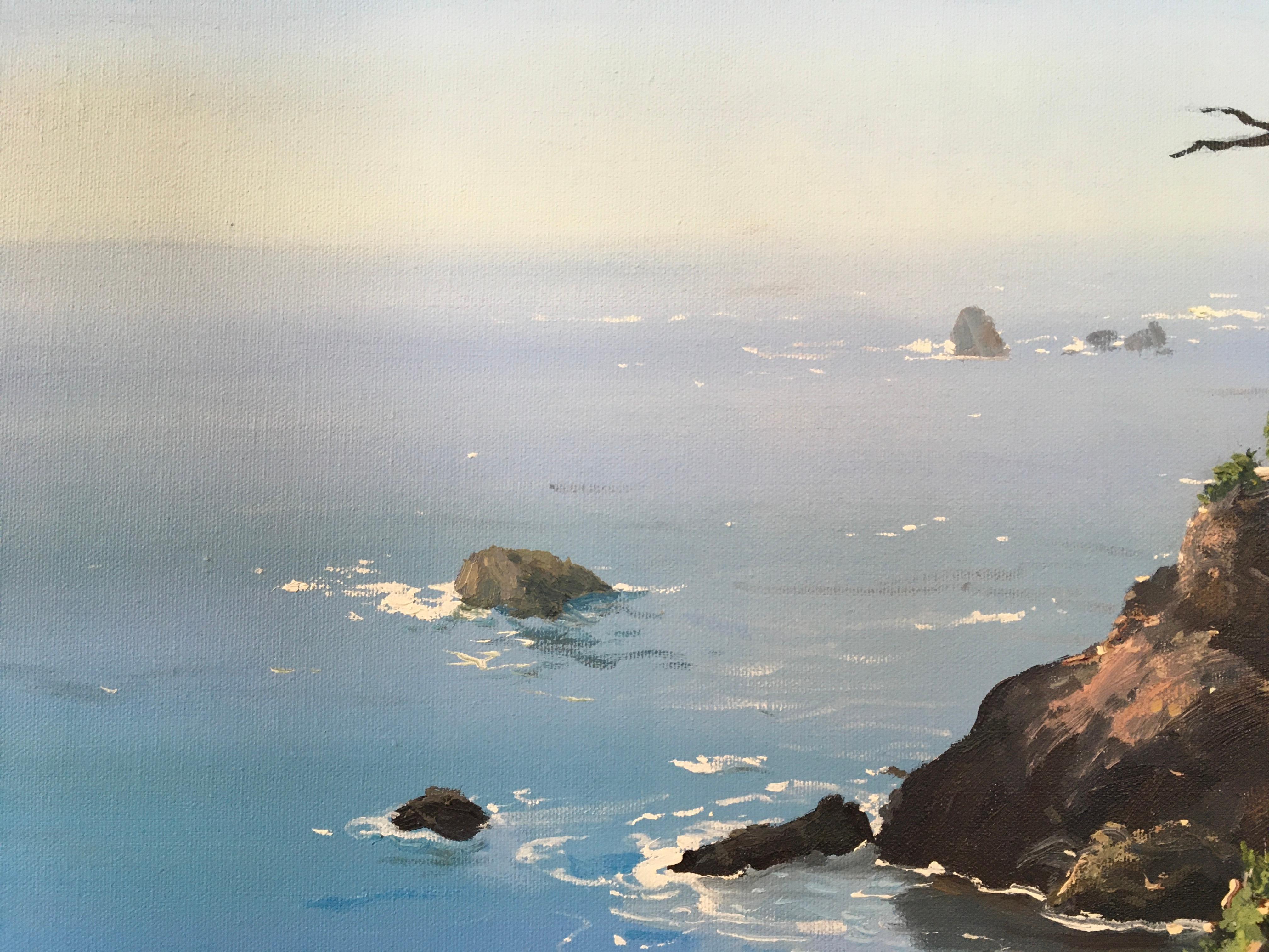 'Costa dell'Oregon meridionale', di Linda Tuma Robertson, Olio su tela 4