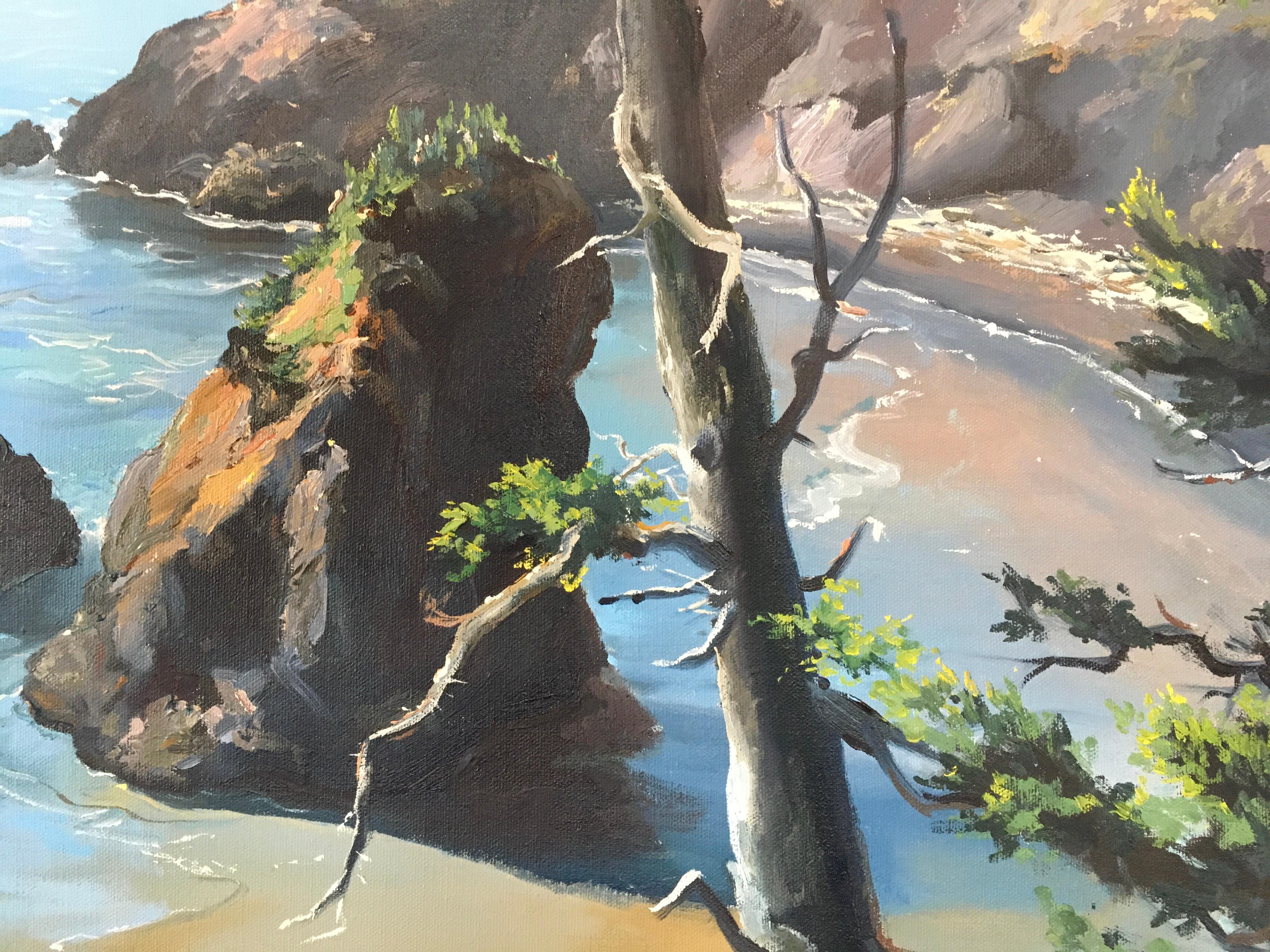 'Costa dell'Oregon meridionale', di Linda Tuma Robertson, Olio su tela 5