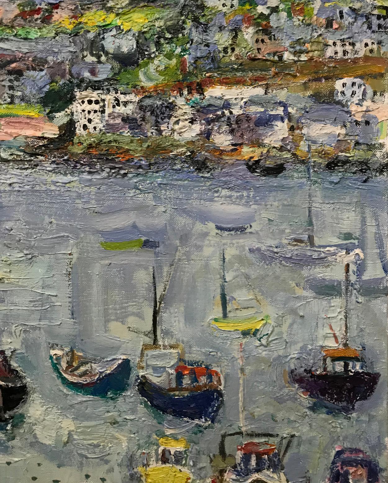 Linda Weir 'English', St Ives Harbour Cornwall, Oil on Canvas, Painted in 2006 In Good Condition In Melbourne, Victoria