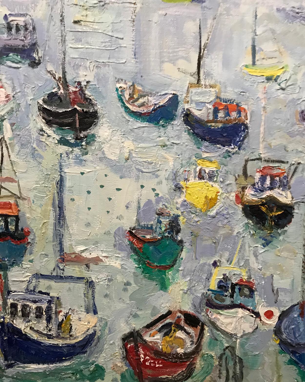 Linda Weir 'English', St Ives Harbour Cornwall, Oil on Canvas, Painted in 2006 4
