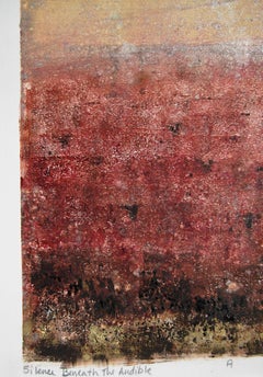 "Silence Below The Audible"  Mixed Media Abstract with golds by Maui Artist