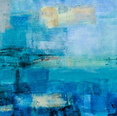 Abstrakt mit Blau und Meeresgrünen von Maui-Künstler „From A Distance“