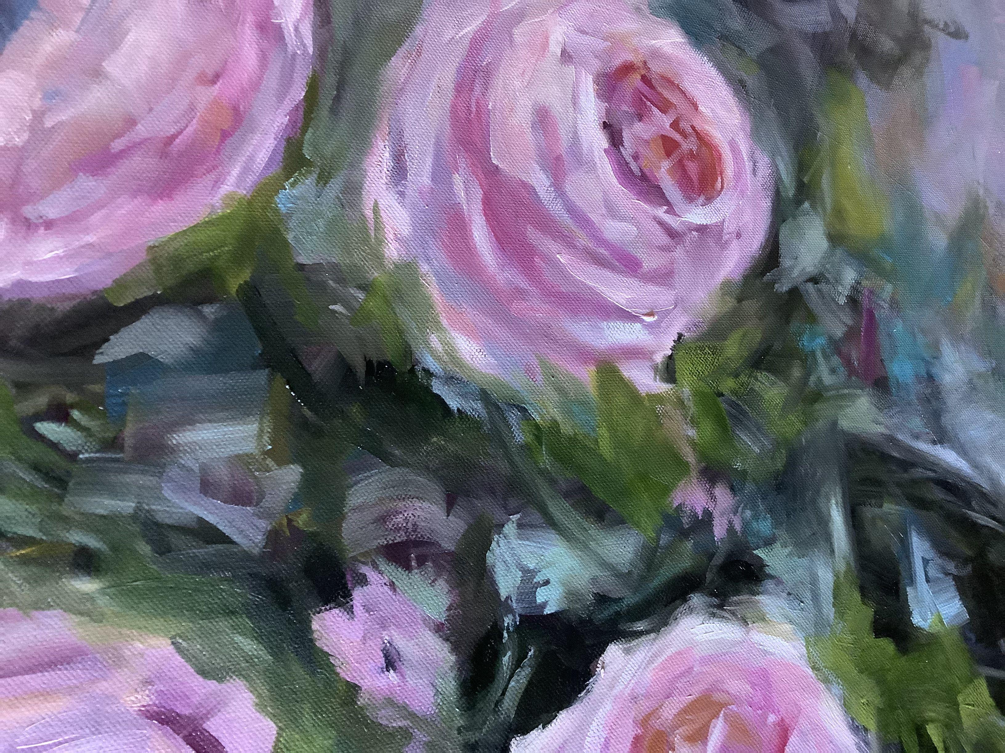 Aliâes Roses, Painting, Oil on Canvas For Sale 1