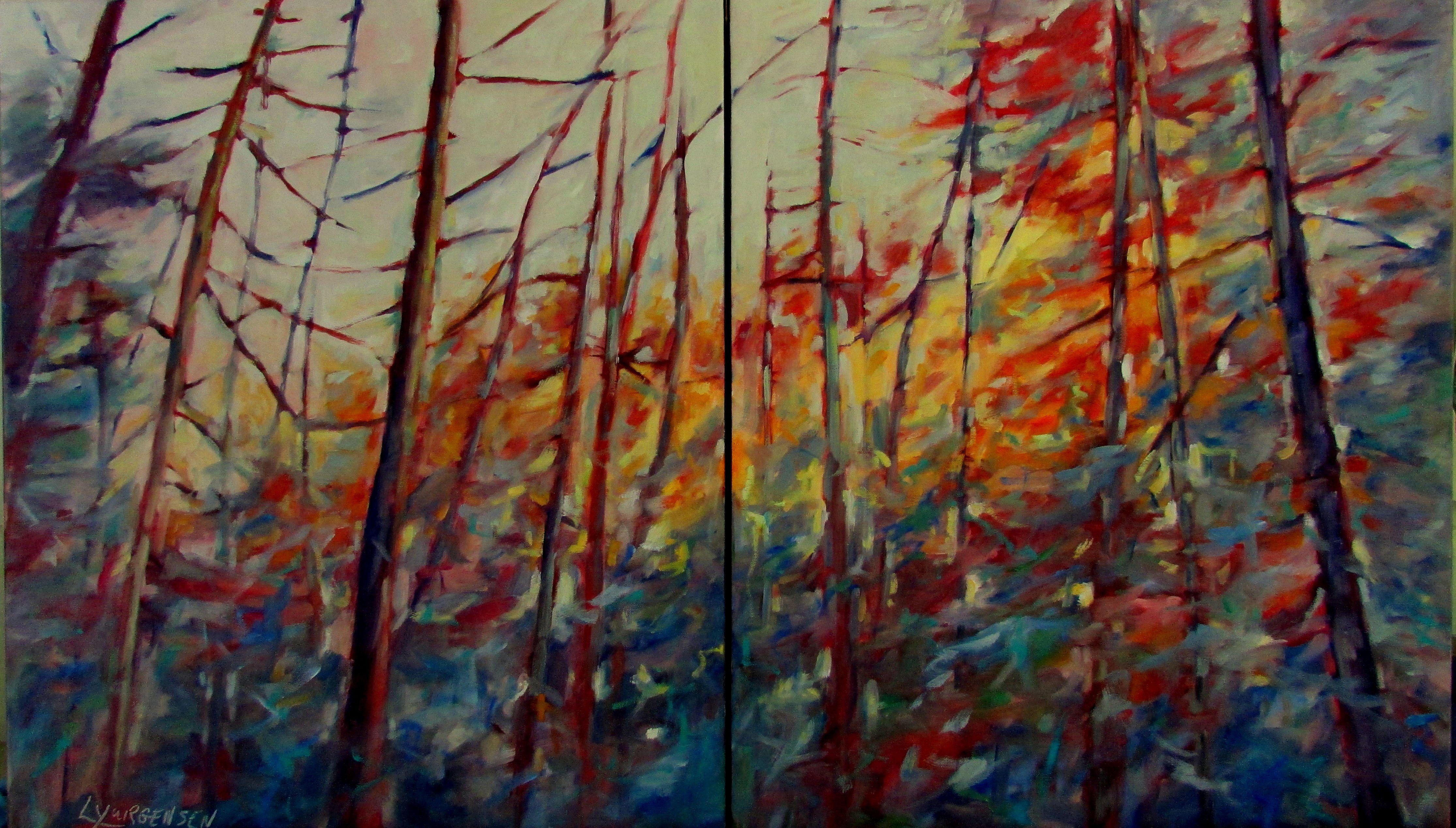 Abstract Painting di Linda Yurgensen - Stupiscimi, Pittura, Olio su tela
