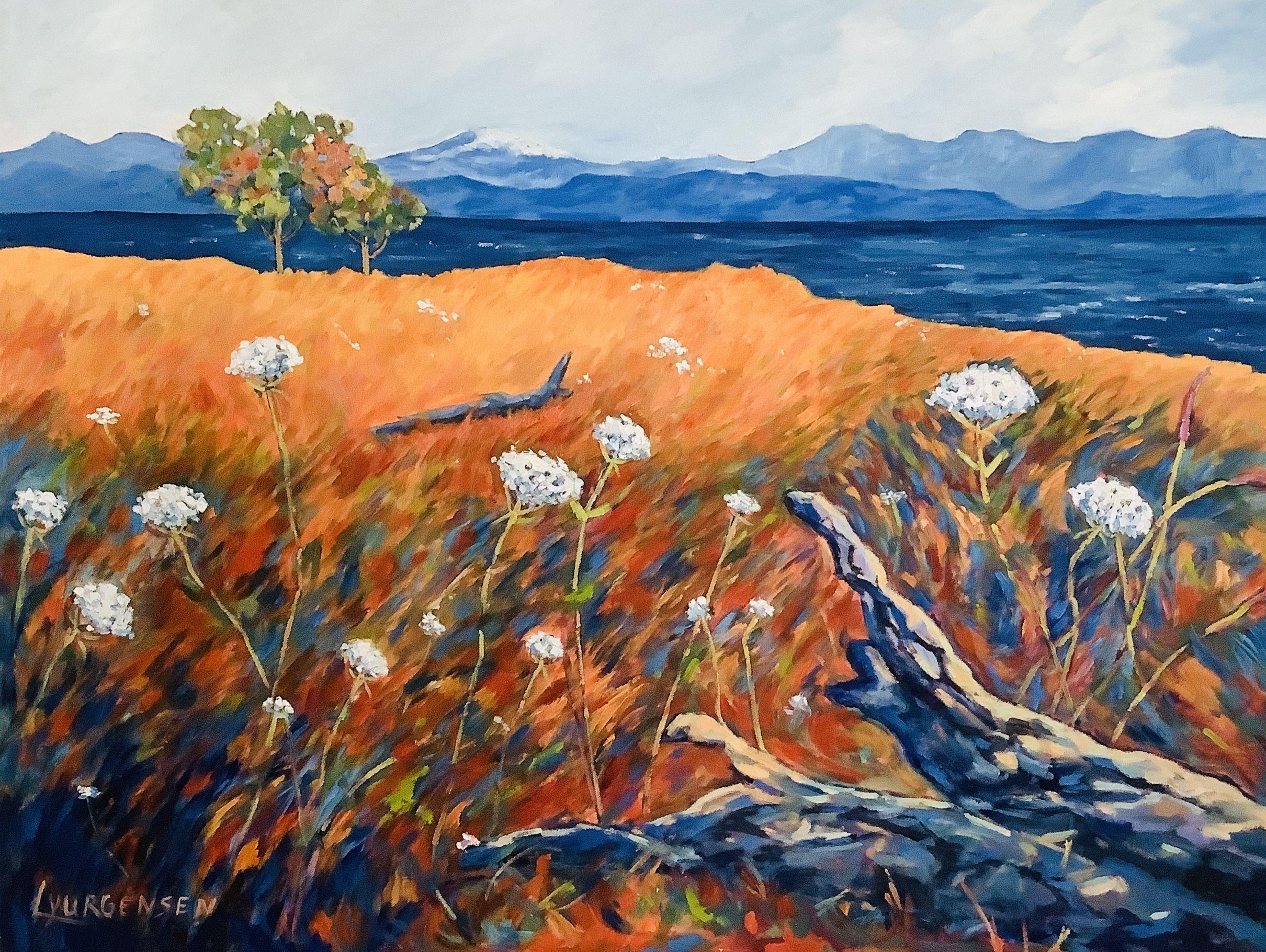 Linda Yurgensen Landscape Painting - Amber Breezes, Painting, Oil on Canvas