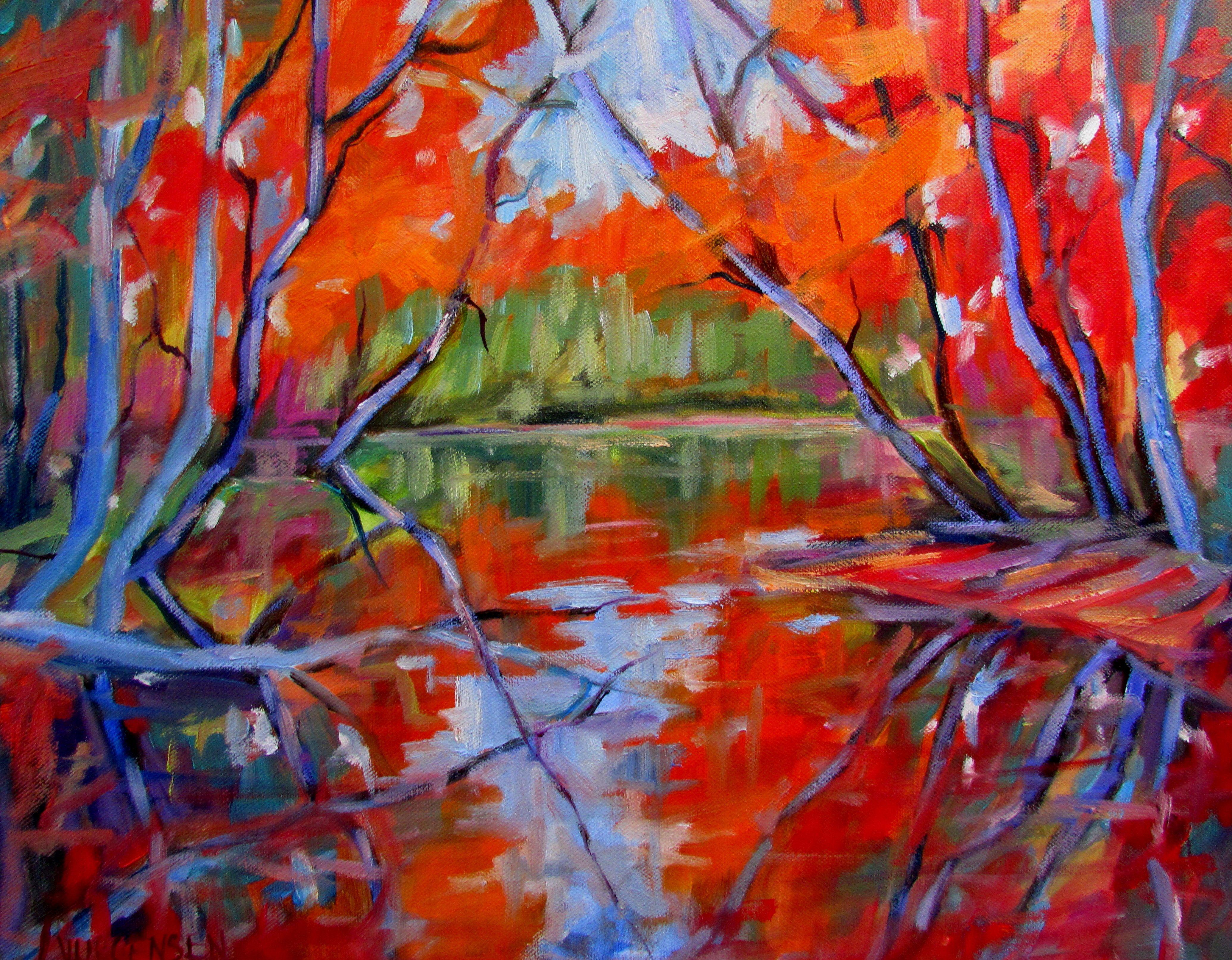 Autumn Reflections, Painting, Oil on Canvas