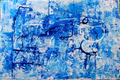 Blue and White, Painting, Acrylic on Other
