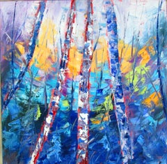 Chunky Trees #2, Painting, Oil on Canvas
