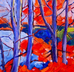 Chunky Trees #5, Gemälde, Öl auf Leinwand