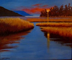 Cowichan Sunset, Painting, Acrylic on Canvas