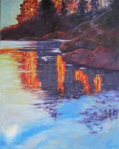 Cox Bay Reflections #2, Painting, Oil on Canvas