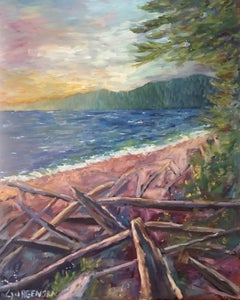 French Beach, Painting, Oil on Canvas