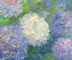 Garden Hydrageas #2, Painting, Oil on Canvas