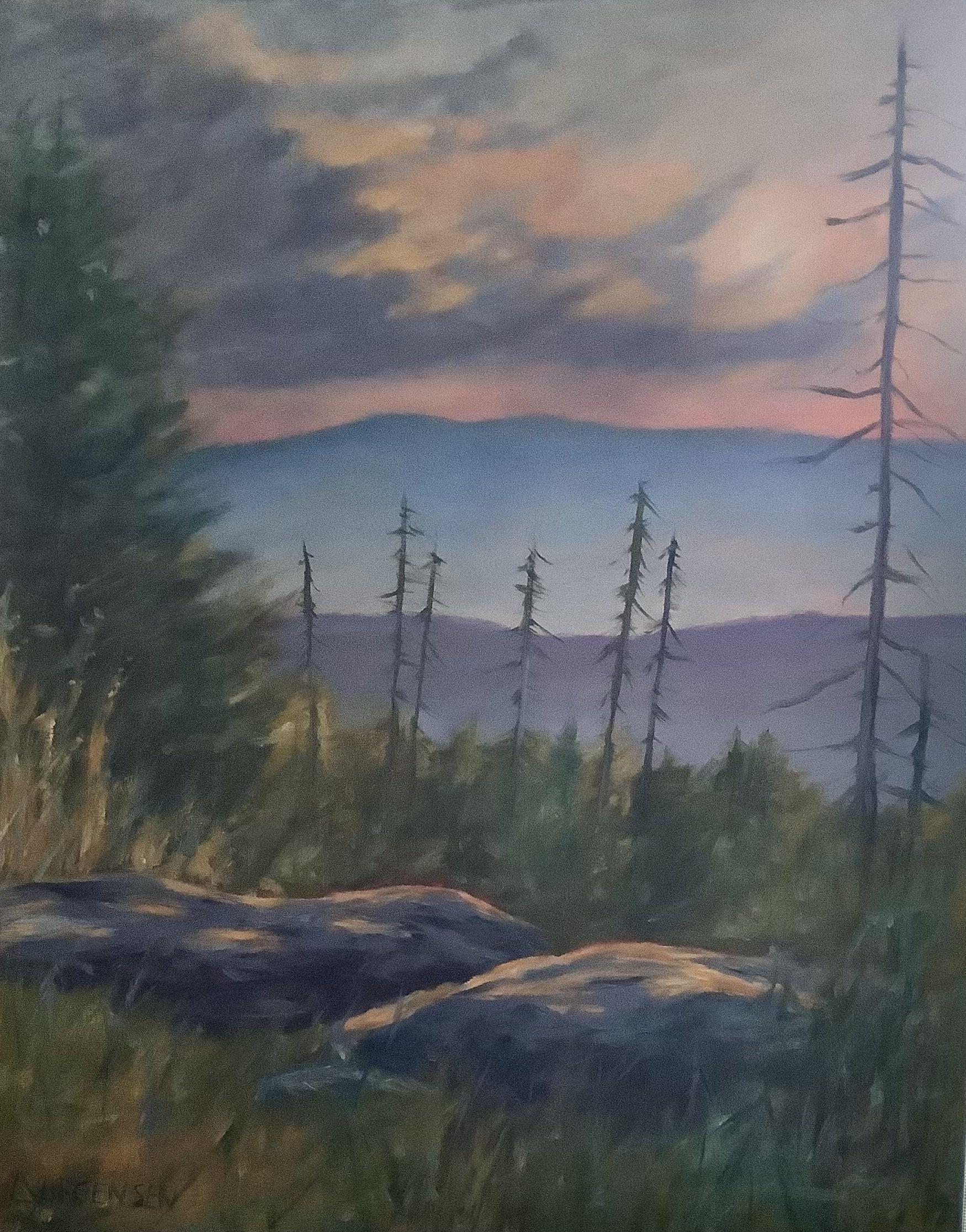Au sommet du monde, peinture, huile sur toile