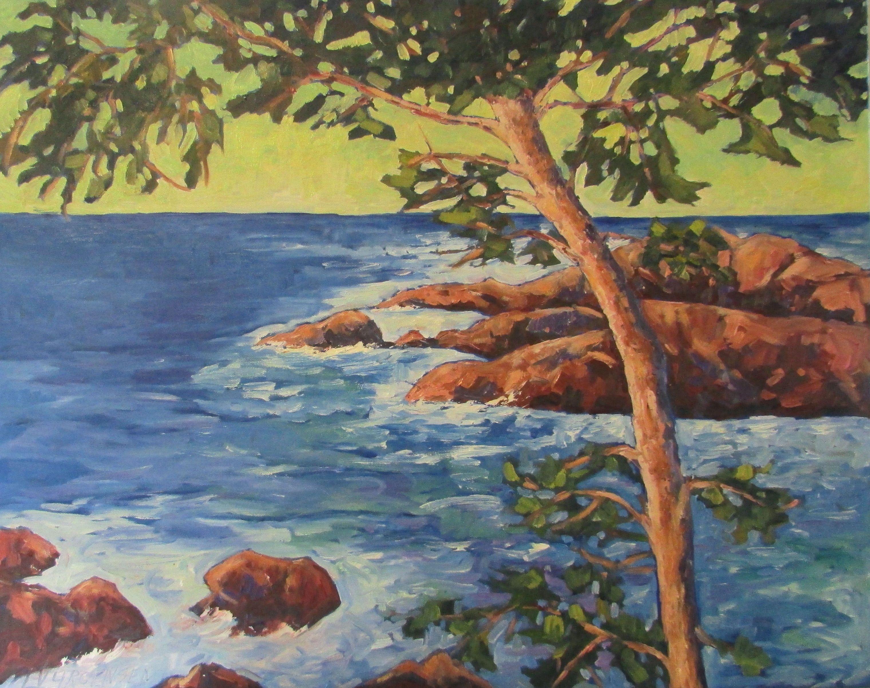 Un bel giorno, Pittura, Olio su tela - Painting di Linda Yurgensen