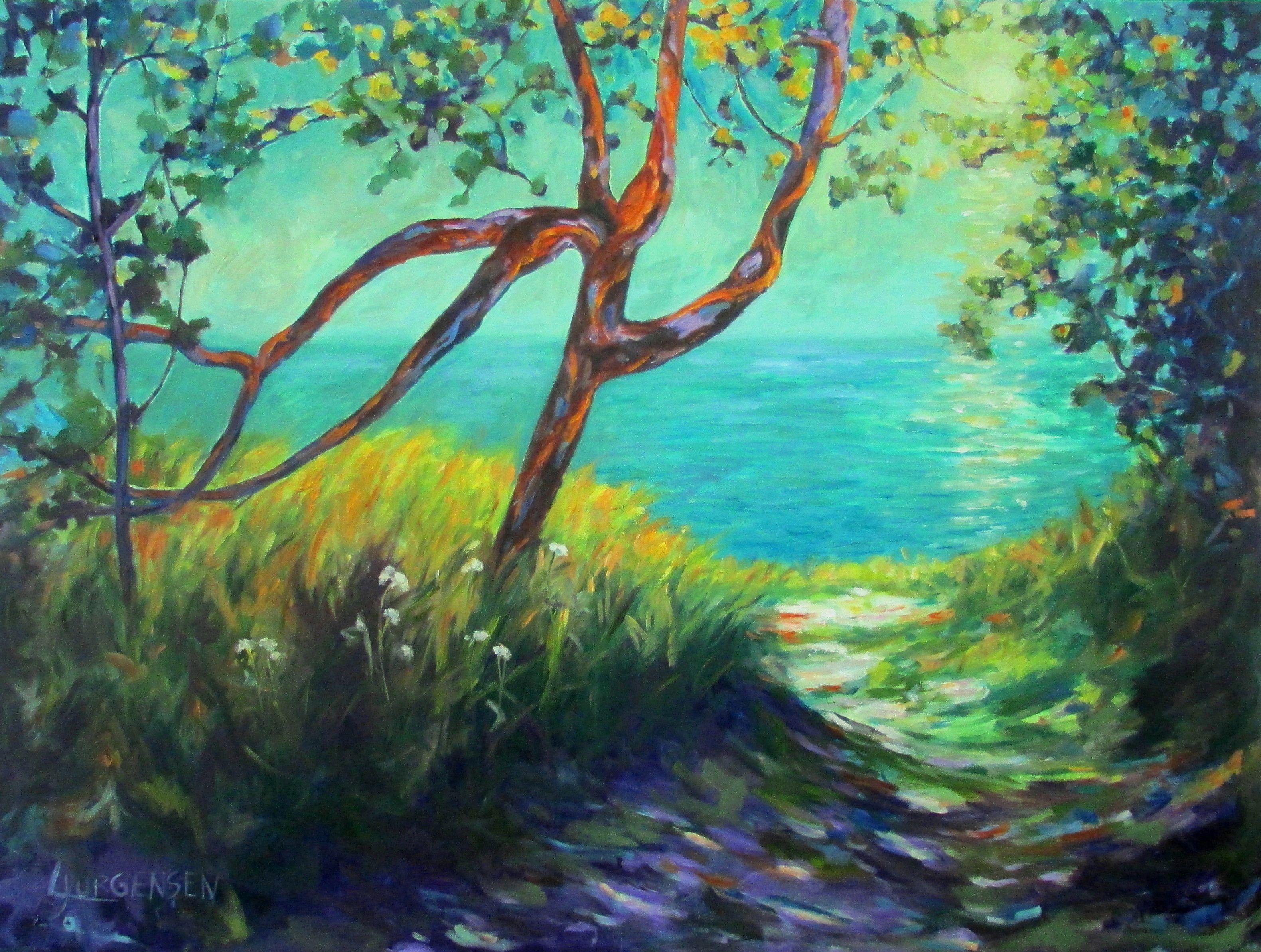 Parque Marino Princesa Luisa, Pintura, Óleo sobre lienzo - Painting de Linda Yurgensen