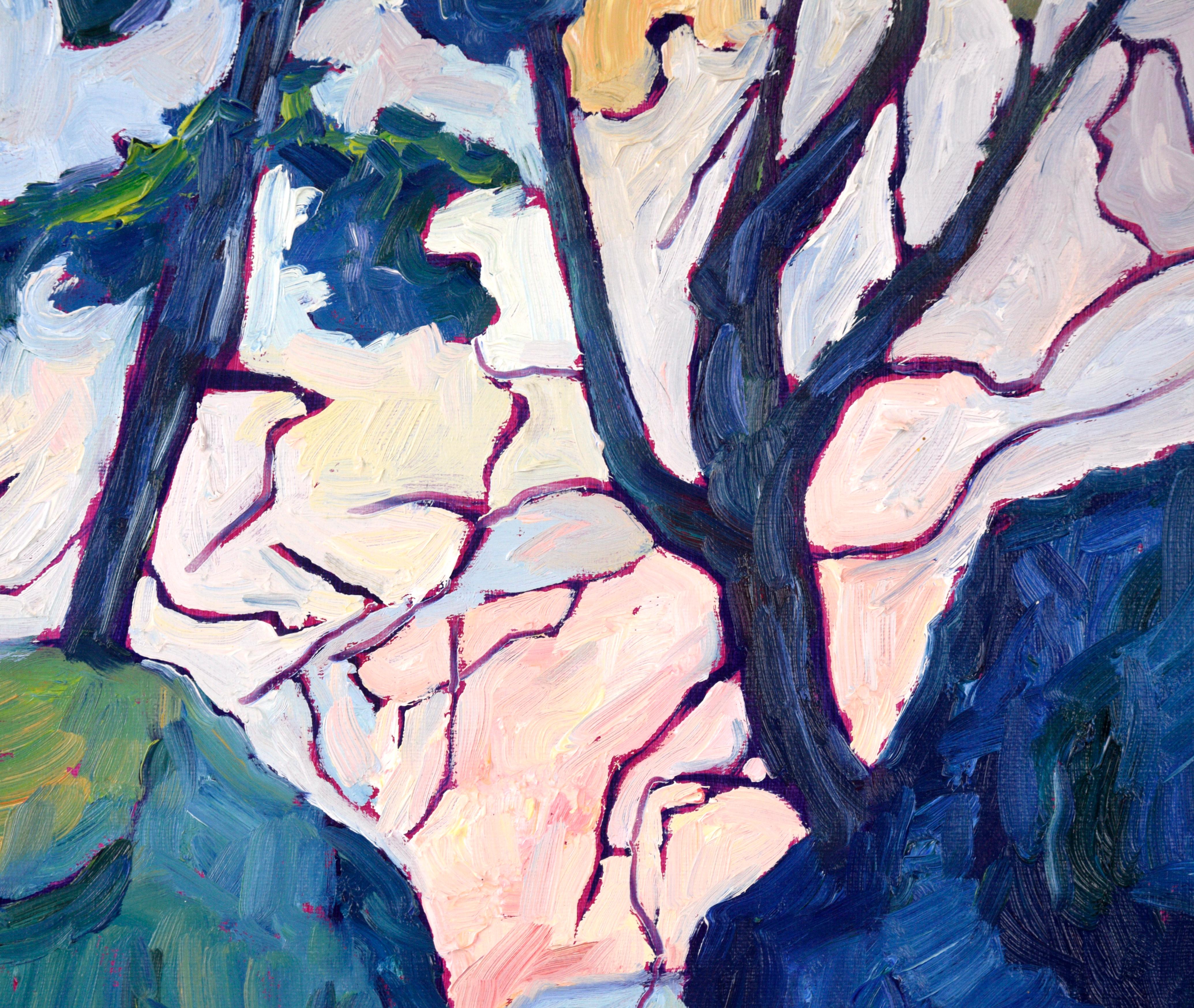 Paysage impressionniste « Tofino Mosaic » à l'huile sur toile

Paysage impressionniste contemporain coloré de Linda Yurgensen (canadienne, née en 1958). Cette pièce est composée de traits épais et assurés. Un chemin serpente à l'opposé du