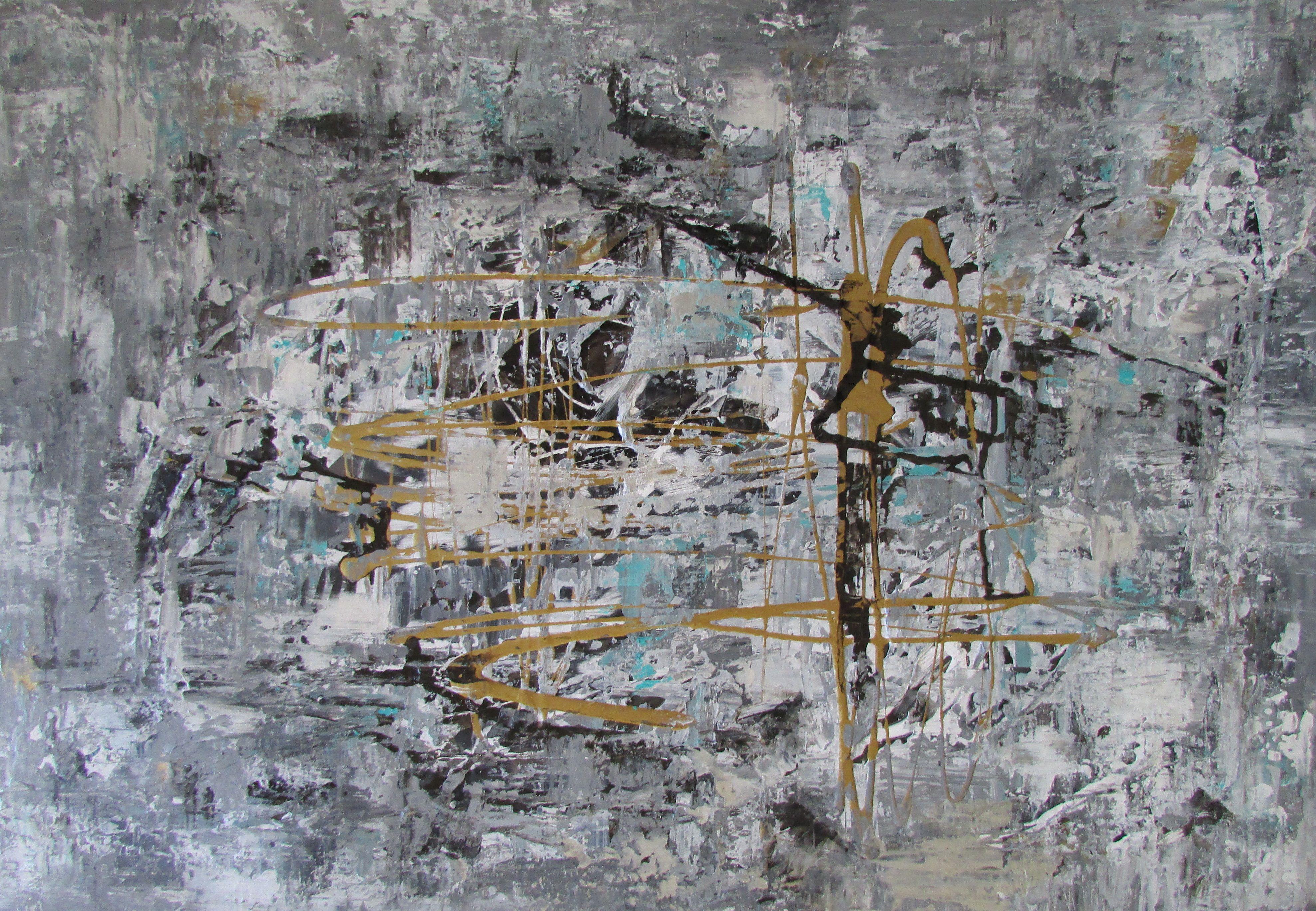Linda Yurgensen Abstract Painting - Turbulence, Painting, Acrylic on Other