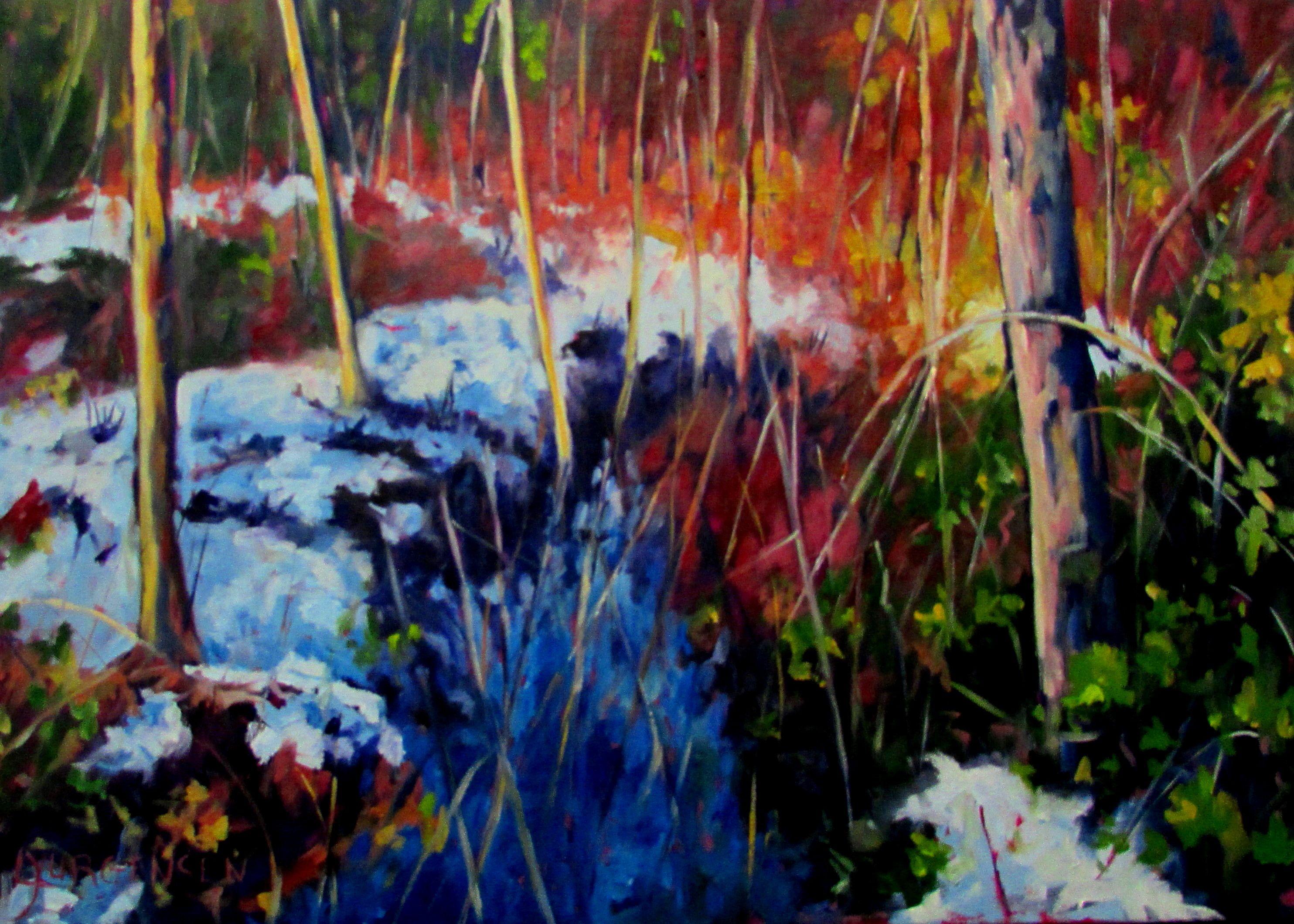 Linda Yurgensen Landscape Painting - Winter's Blush, Painting, Oil on Canvas