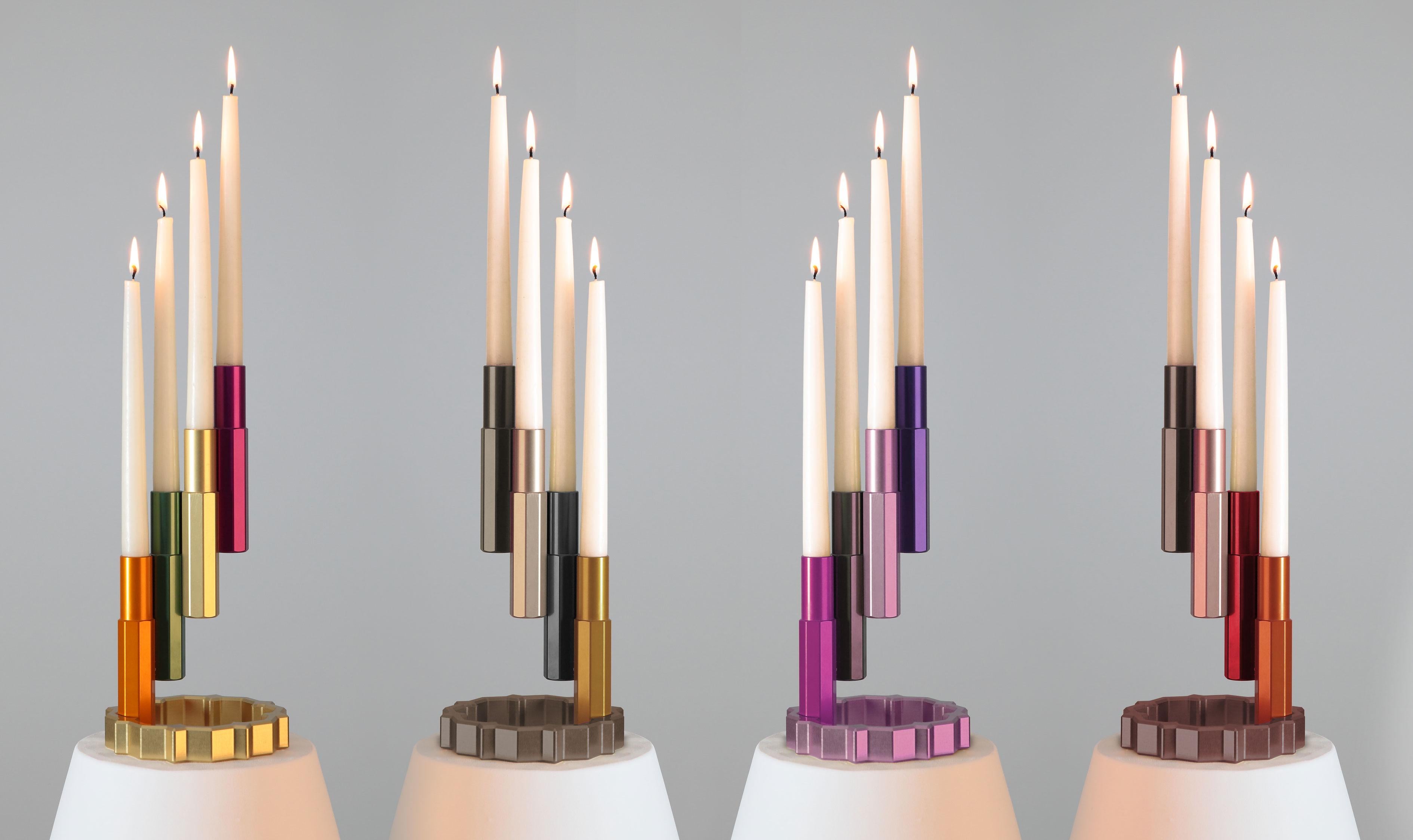 Lindaraja Colorful Candelabrum by May Arratia, Customizable Colors In New Condition For Sale In Logrono, ES