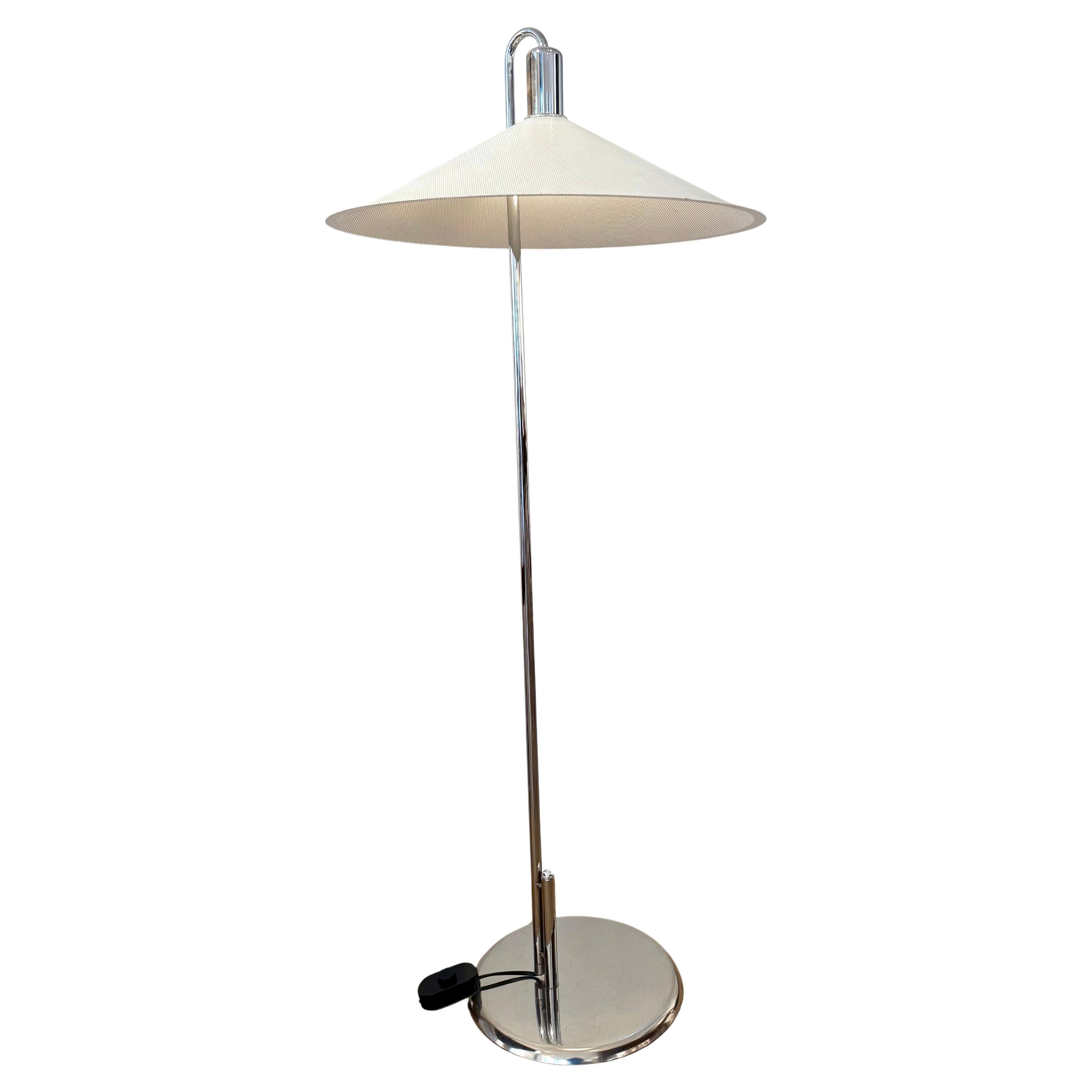 Floor Lamp designed by Börge Lindau 
Bo Lindekrantz in the 1970s and produced by ZERO Sweden. This strikingly designed lamp fits perfectly next to a sofa or armchair in the living room or in a bedroom. Its shade allows the light to be subdued