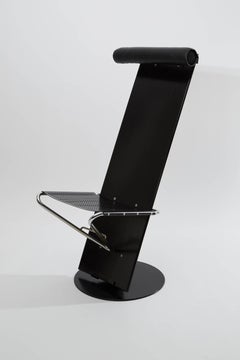 Lindau Lindekrantz Lammhults Black Planka Swivel Chair in Wood Metal and Leather