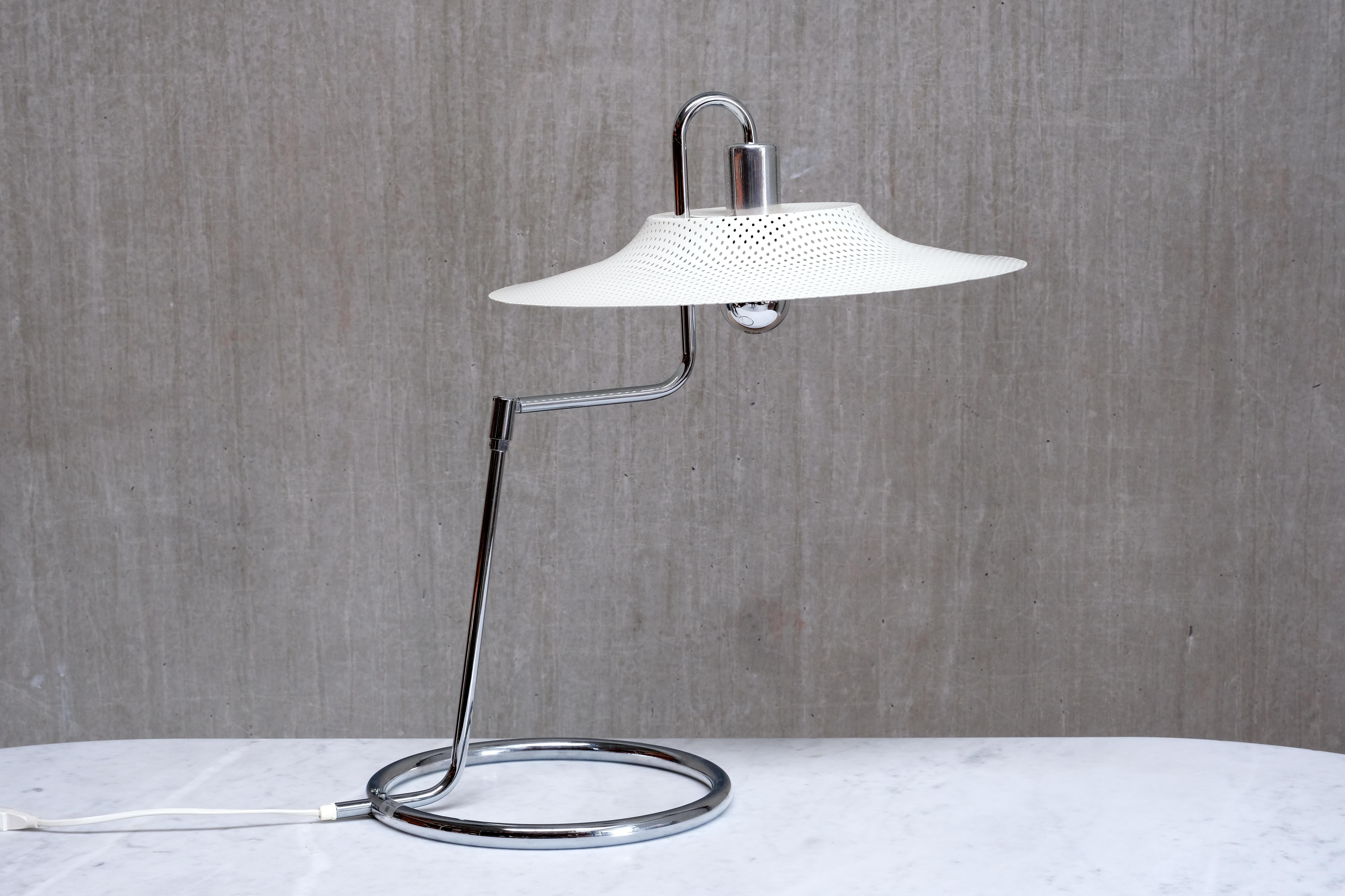 Lindau & Lindekrantz Large Table / Desk Lamp in Metal, Zero, Sweden, 1970s For Sale 7